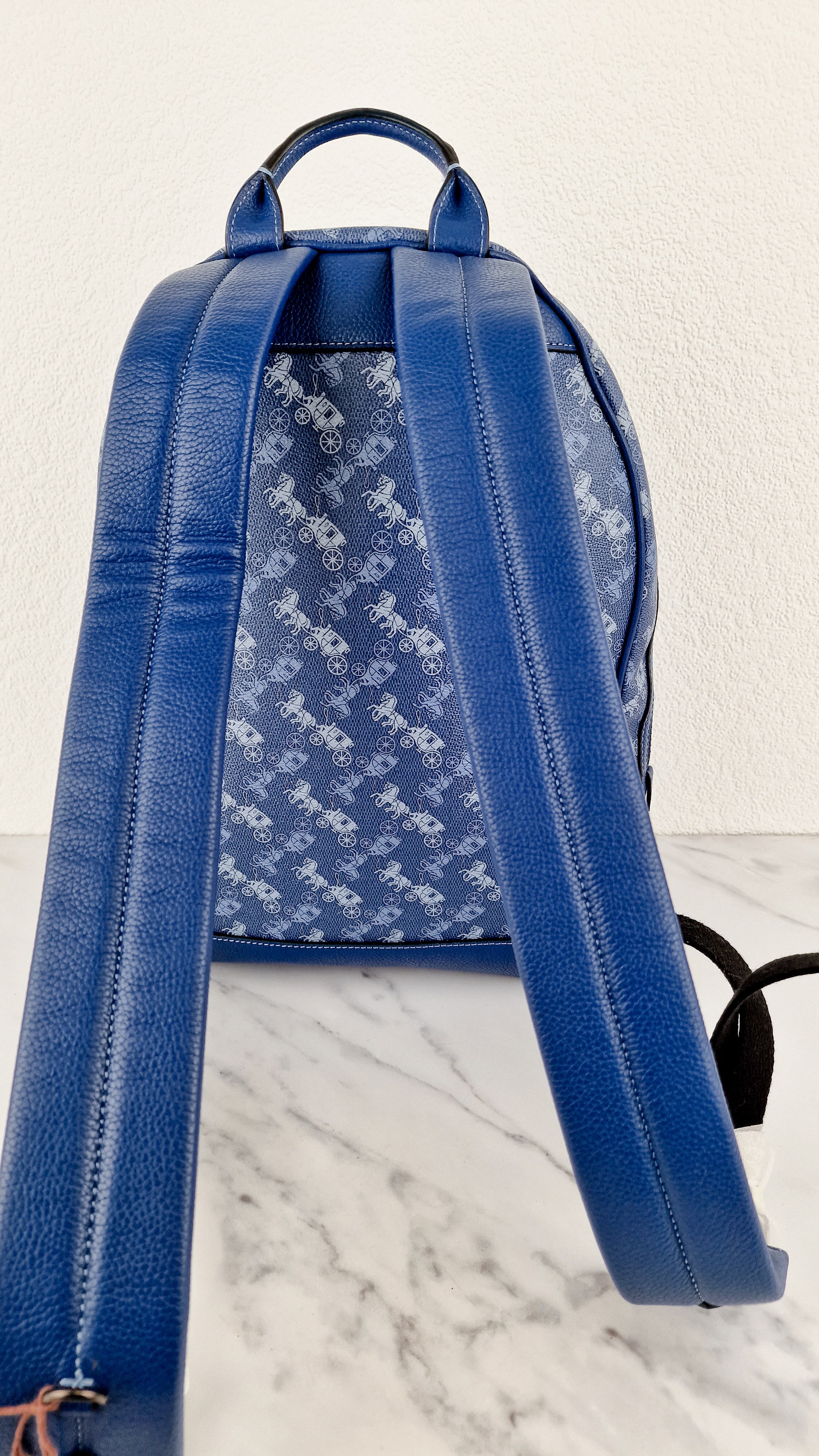 Coach Barrow Backpack With Horse And Carriage Print Blue Bag - Coach 91532 - Image 5