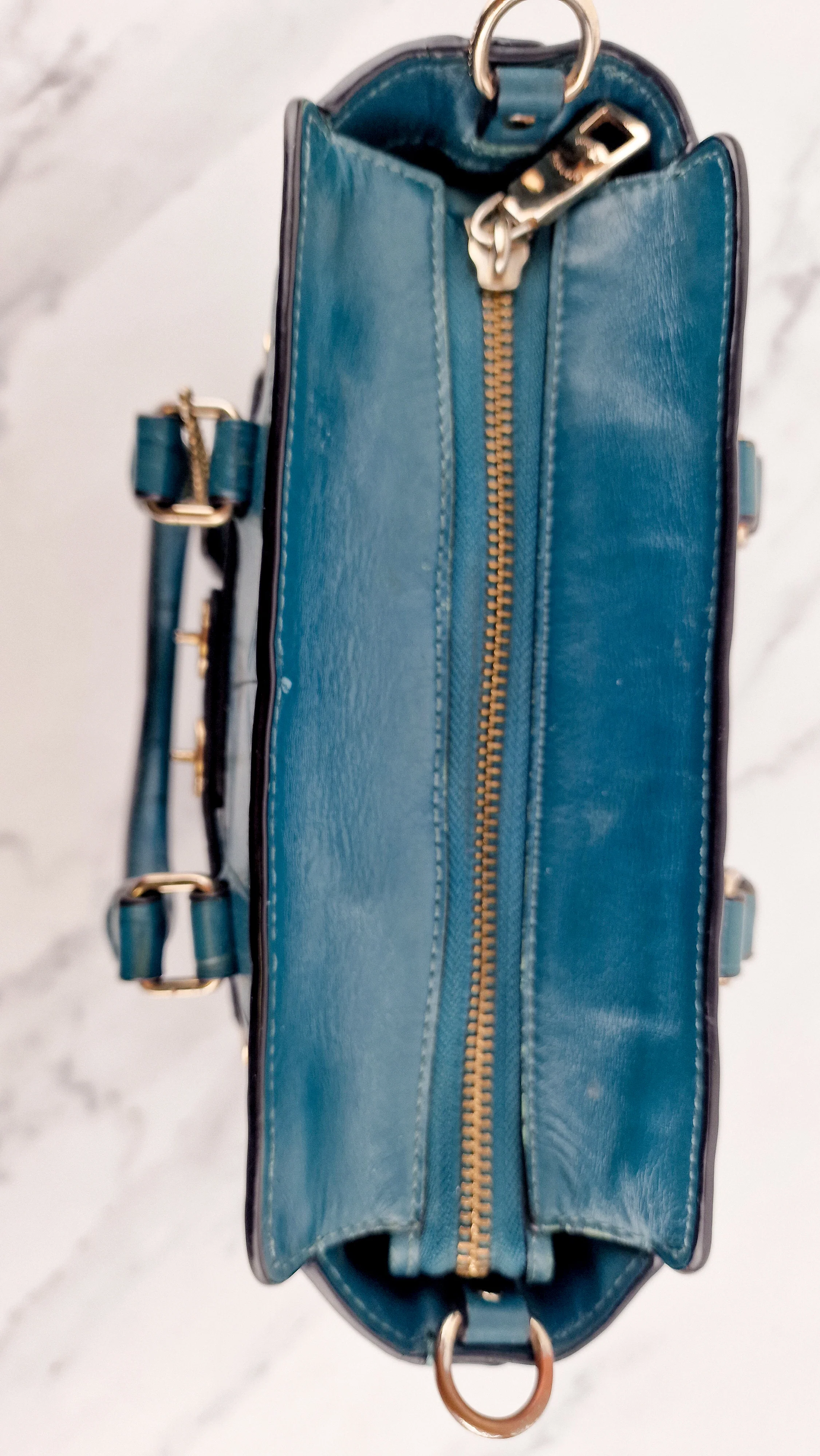 Coach Mini Blake Carryall in Teal Croc Embossed Leather - Handbag Crossbody Bag - Coach F37665 - Image 14