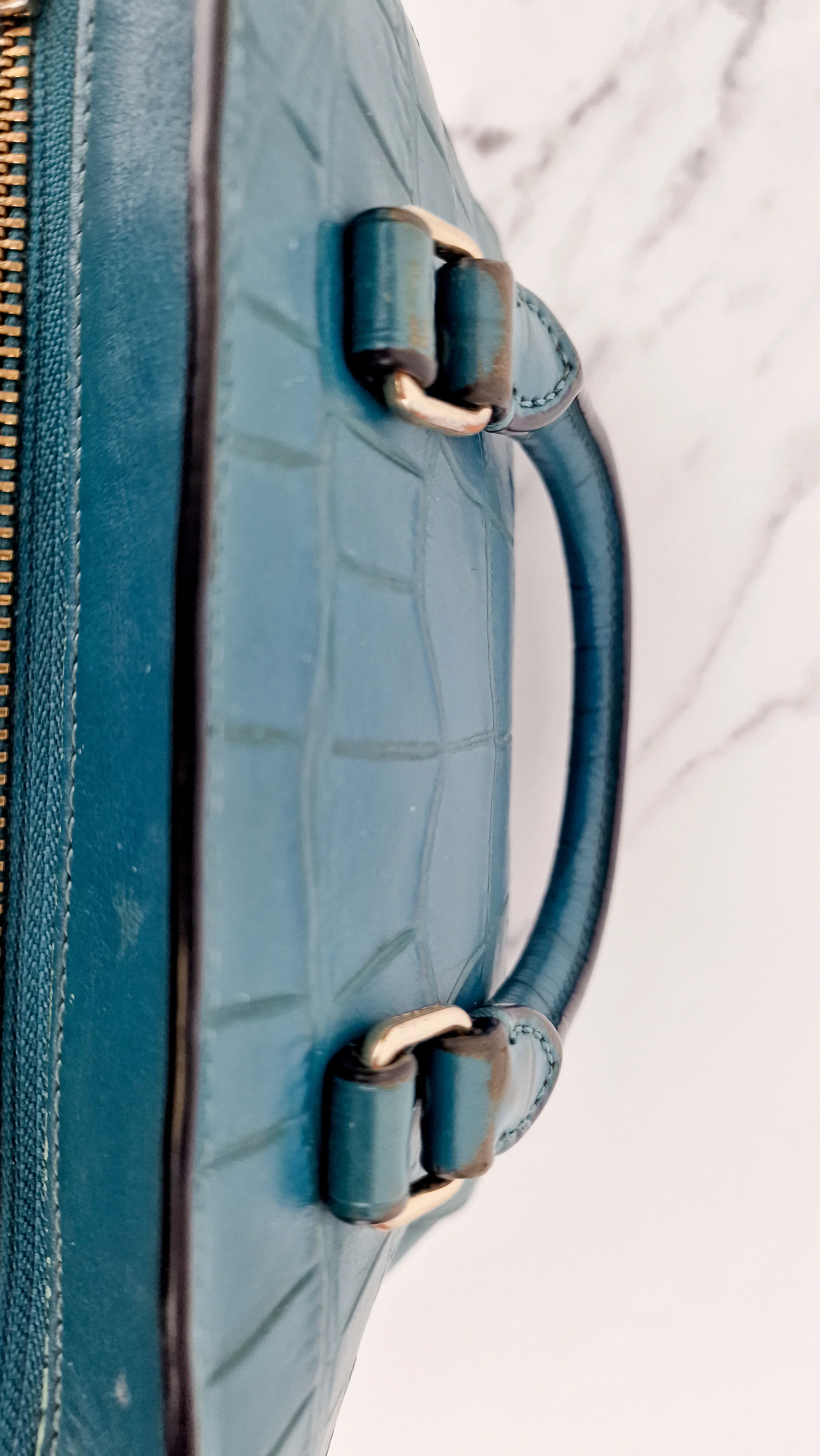 Coach Mini Blake Carryall in Teal Croc Embossed Leather - Handbag Crossbody Bag - Coach F37665 - Image 15