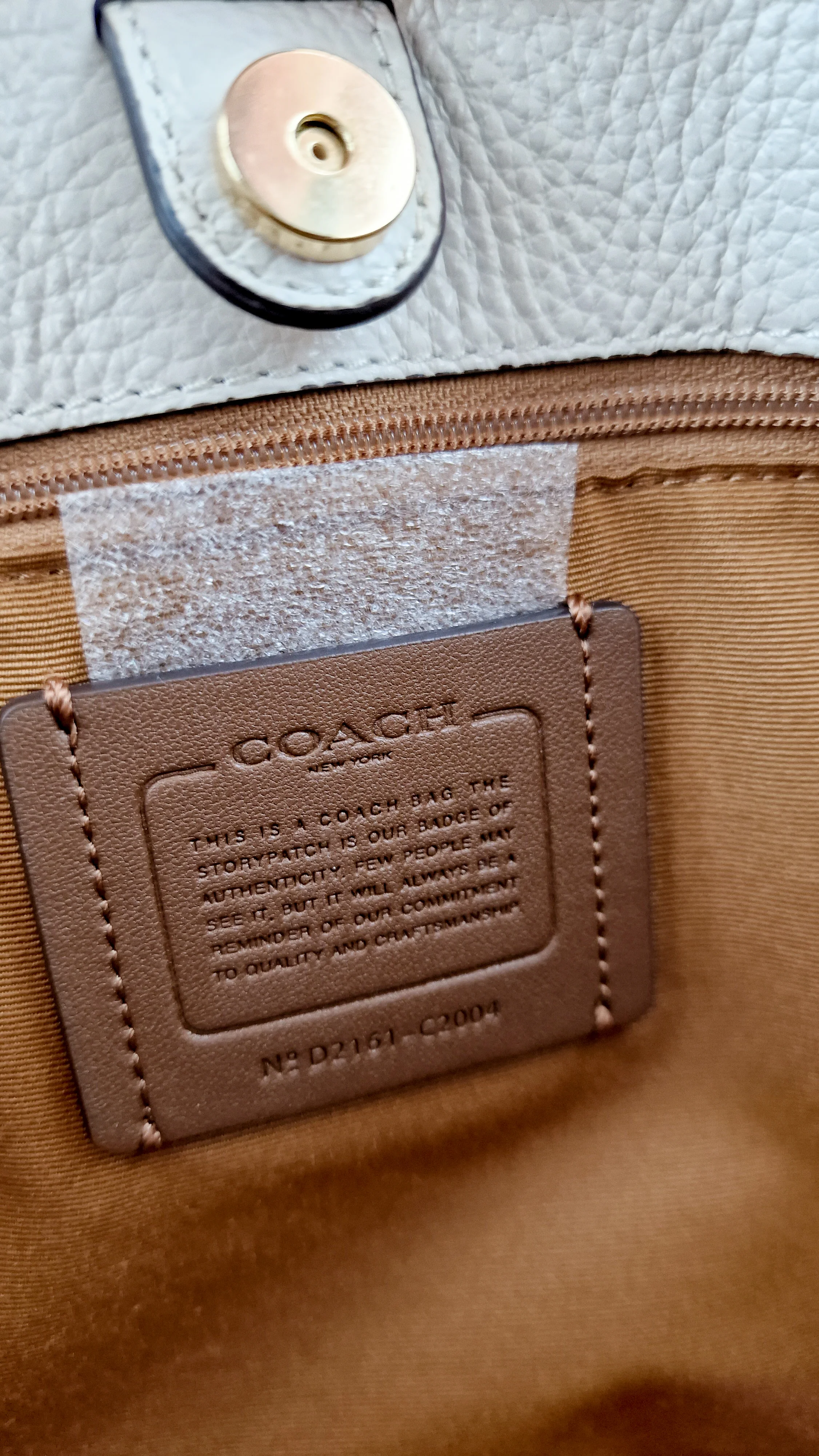 Coach Dempsey Carryall Tote Bag Handbag in Chalk Leather & Gold Tone Hardware - Coach C2004 - Image 13