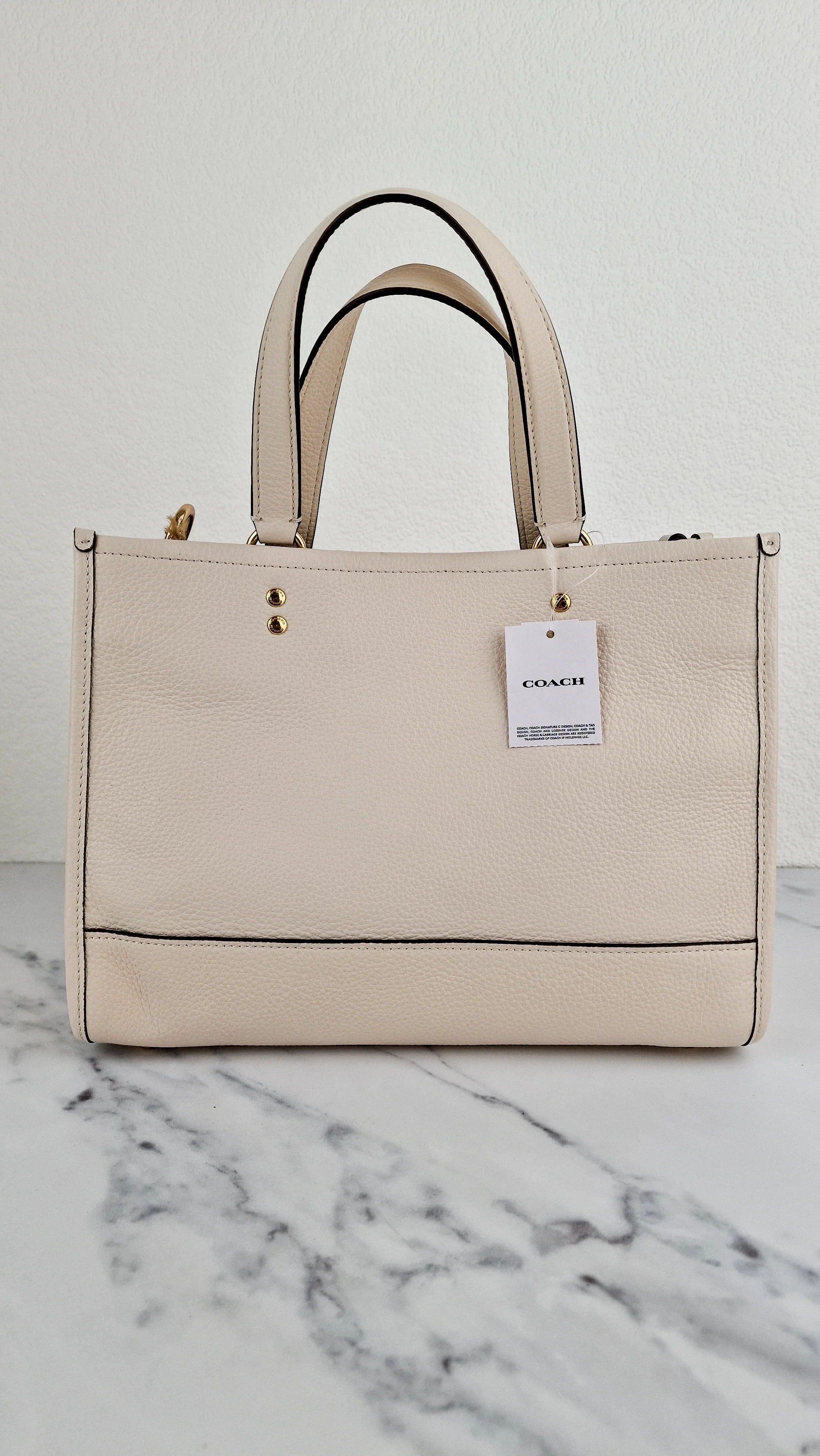 Coach Dempsey Carryall Tote Bag Handbag in Chalk Leather & Gold Tone Hardware - Coach C2004 - Image 6