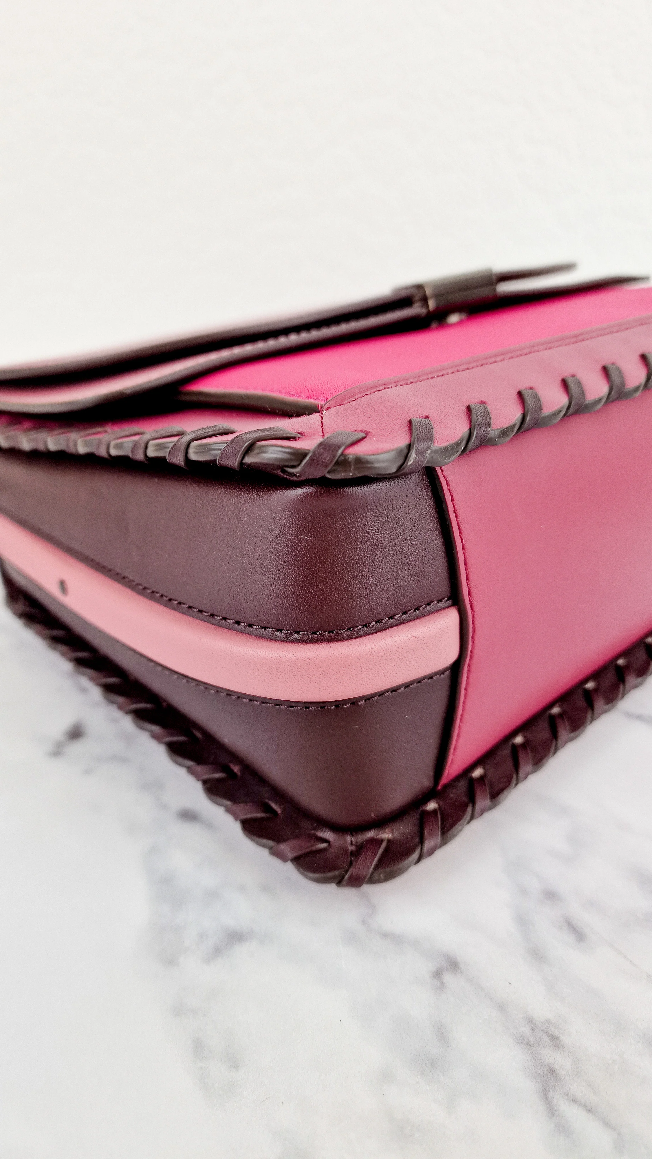 Coach Dreamer Shoulder Bag in True Pink Colorblock with Whipstitch Primrose - Coach 76034 - Image 10