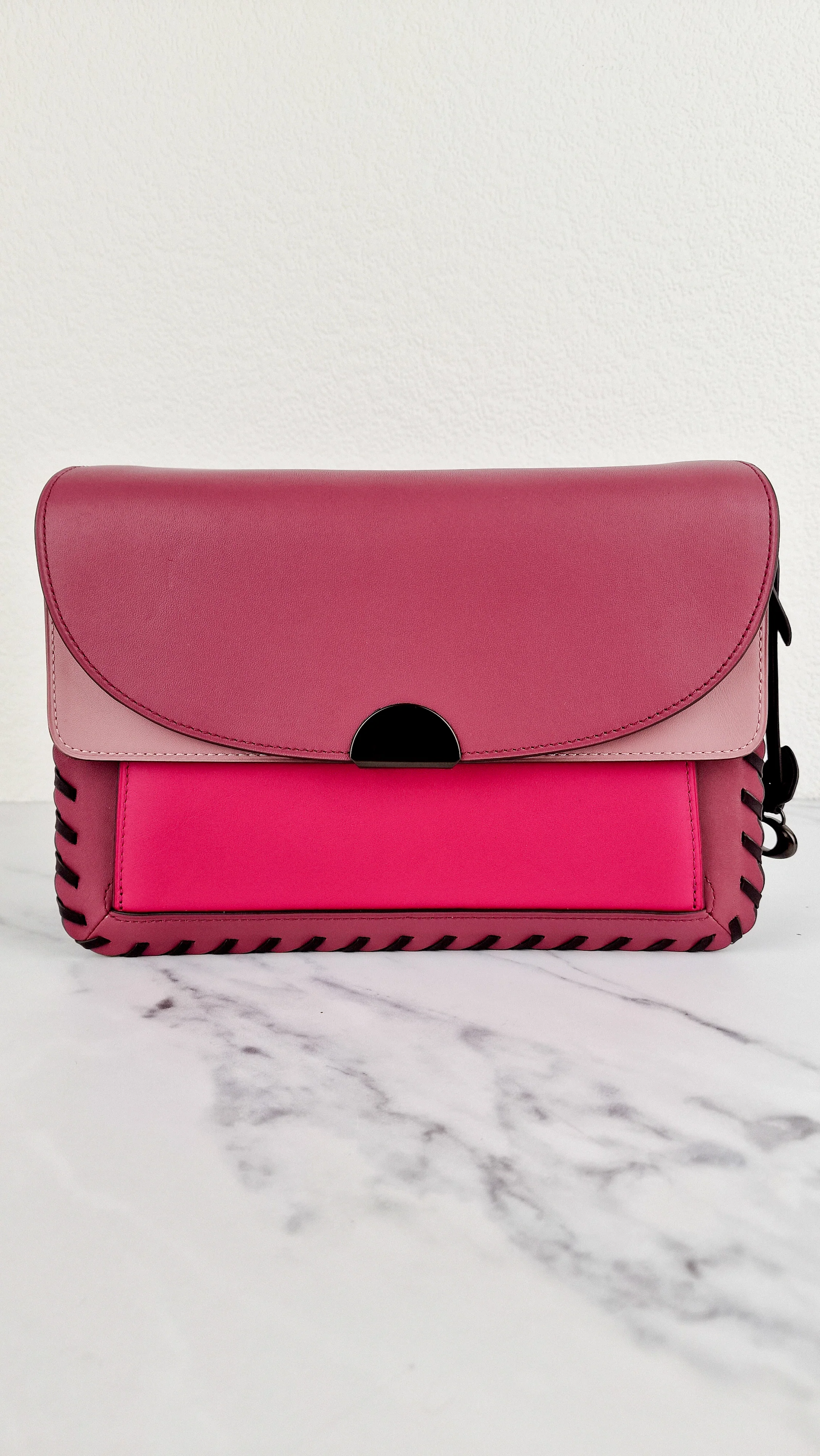 Coach Dreamer Shoulder Bag in True Pink Colorblock with Whipstitch Primrose - Coach 76034 - Image 2