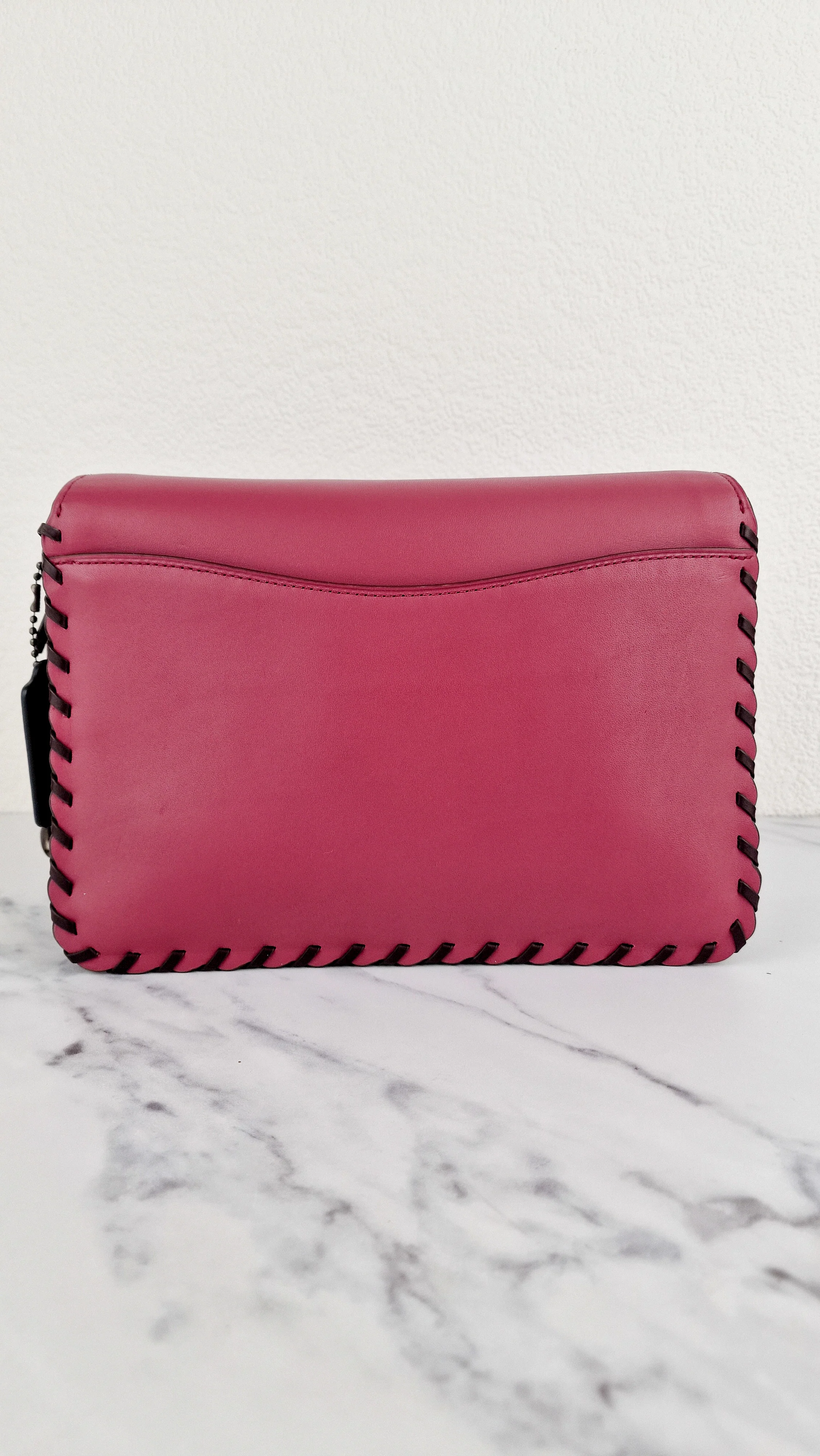 Coach Dreamer Shoulder Bag in True Pink Colorblock with Whipstitch Primrose - Coach 76034 - Image 6