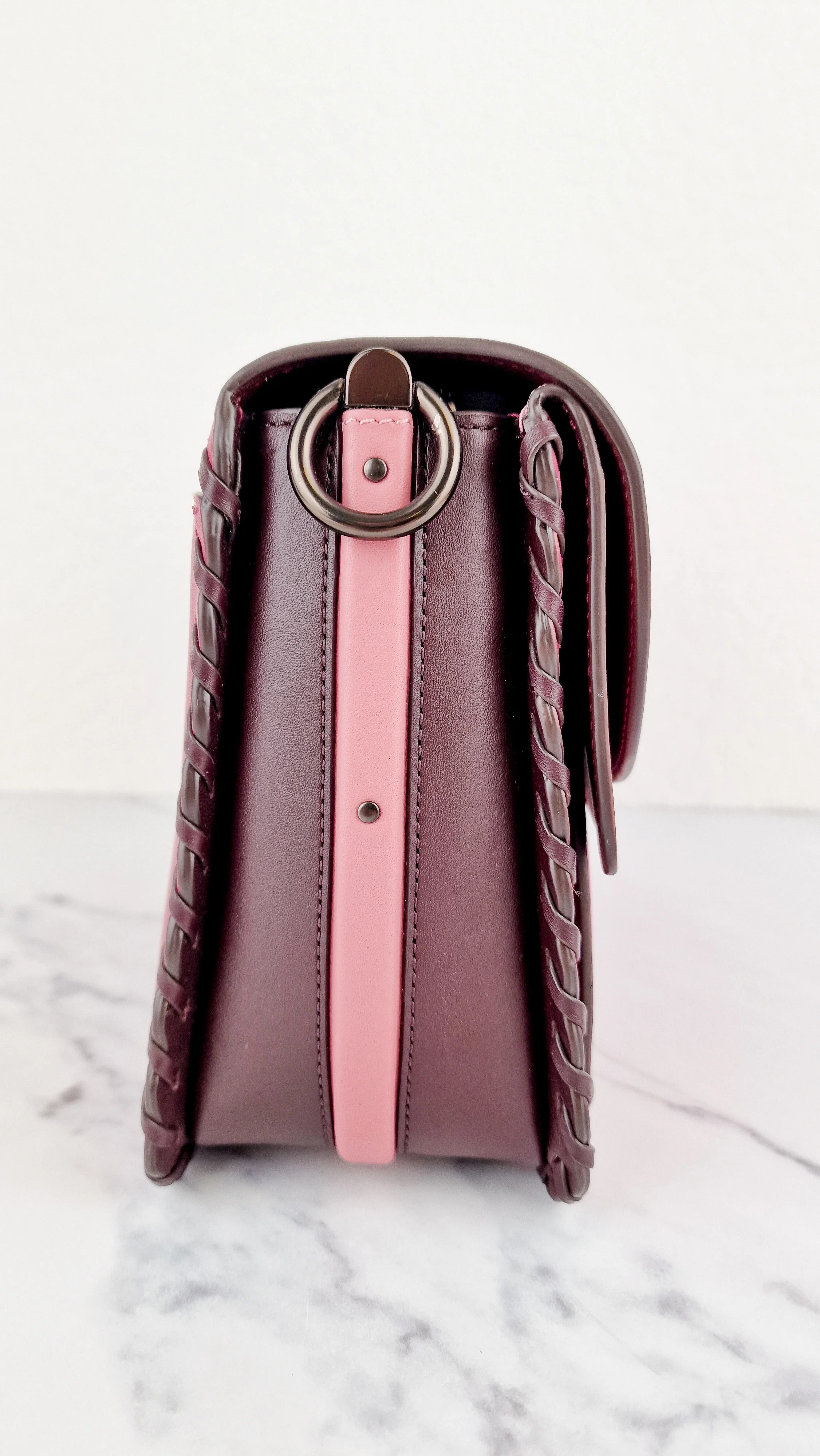 Coach Dreamer Shoulder Bag in True Pink Colorblock with Whipstitch Primrose - Coach 76034 - Image 7