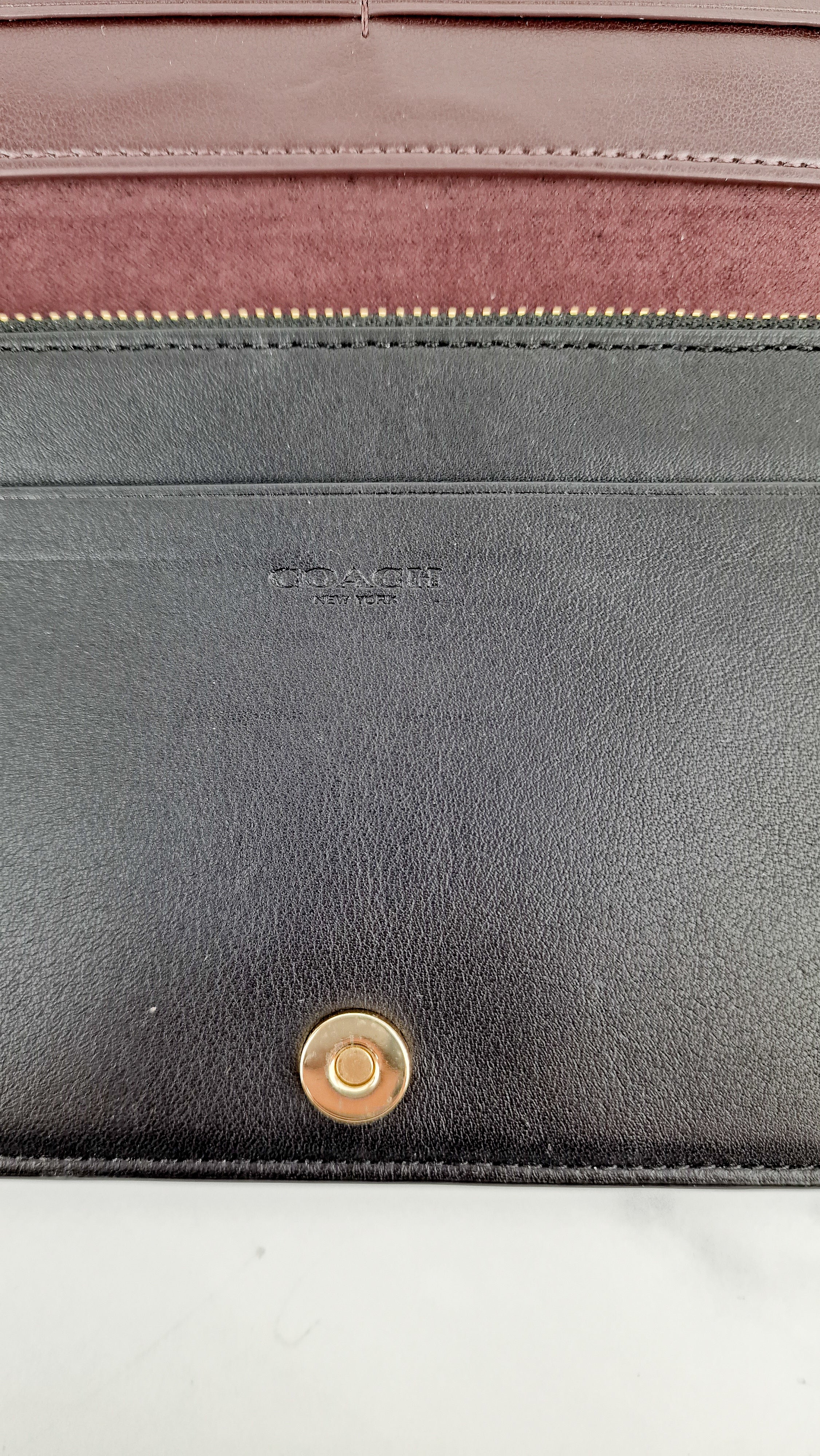 Coach Dreamer Wallet in Black Smooth Leather - Gold Tone Hardware Clutch - Image 10