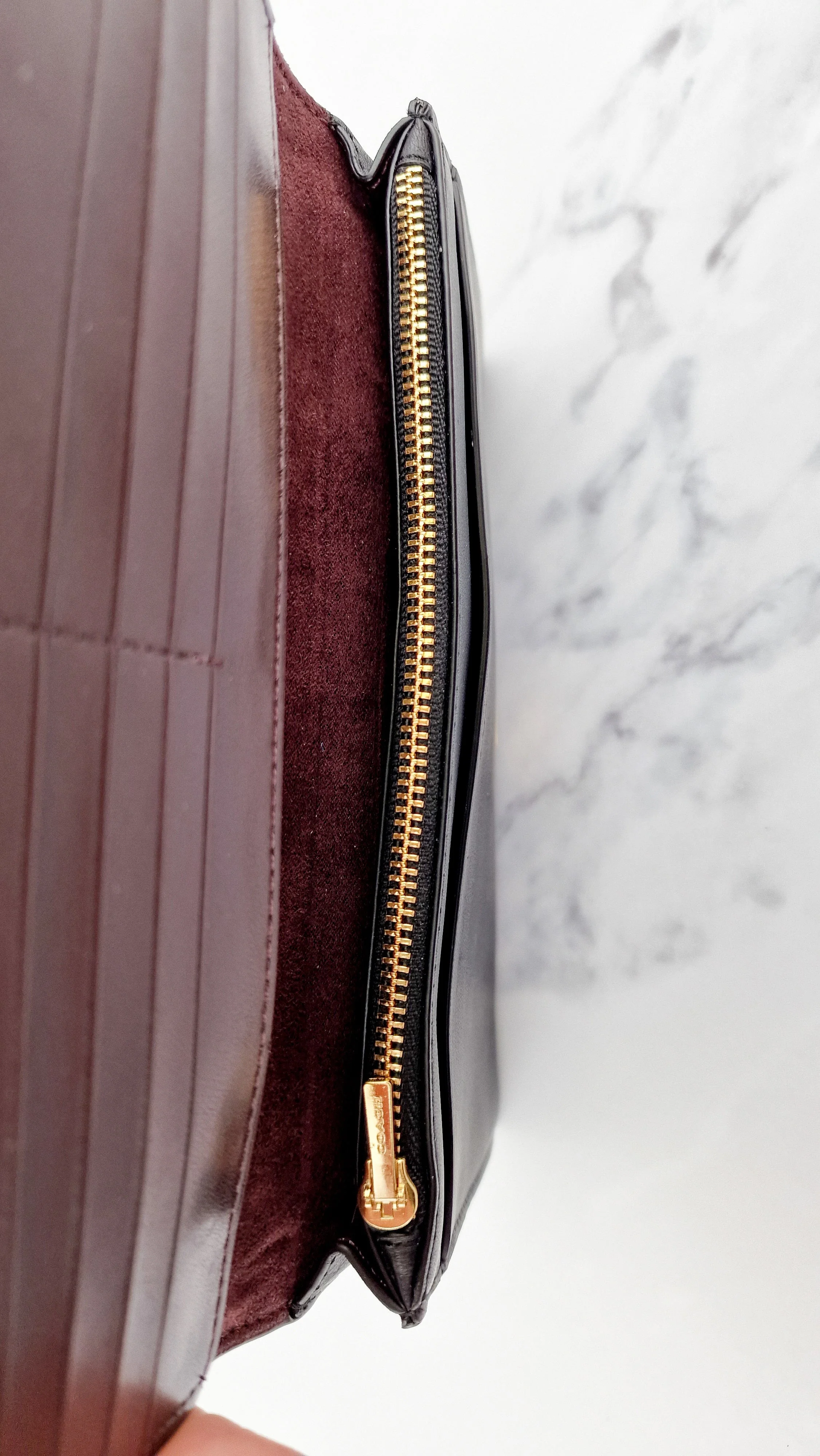 Coach Dreamer Wallet in Black Smooth Leather - Gold Tone Hardware Clutch - Image 13