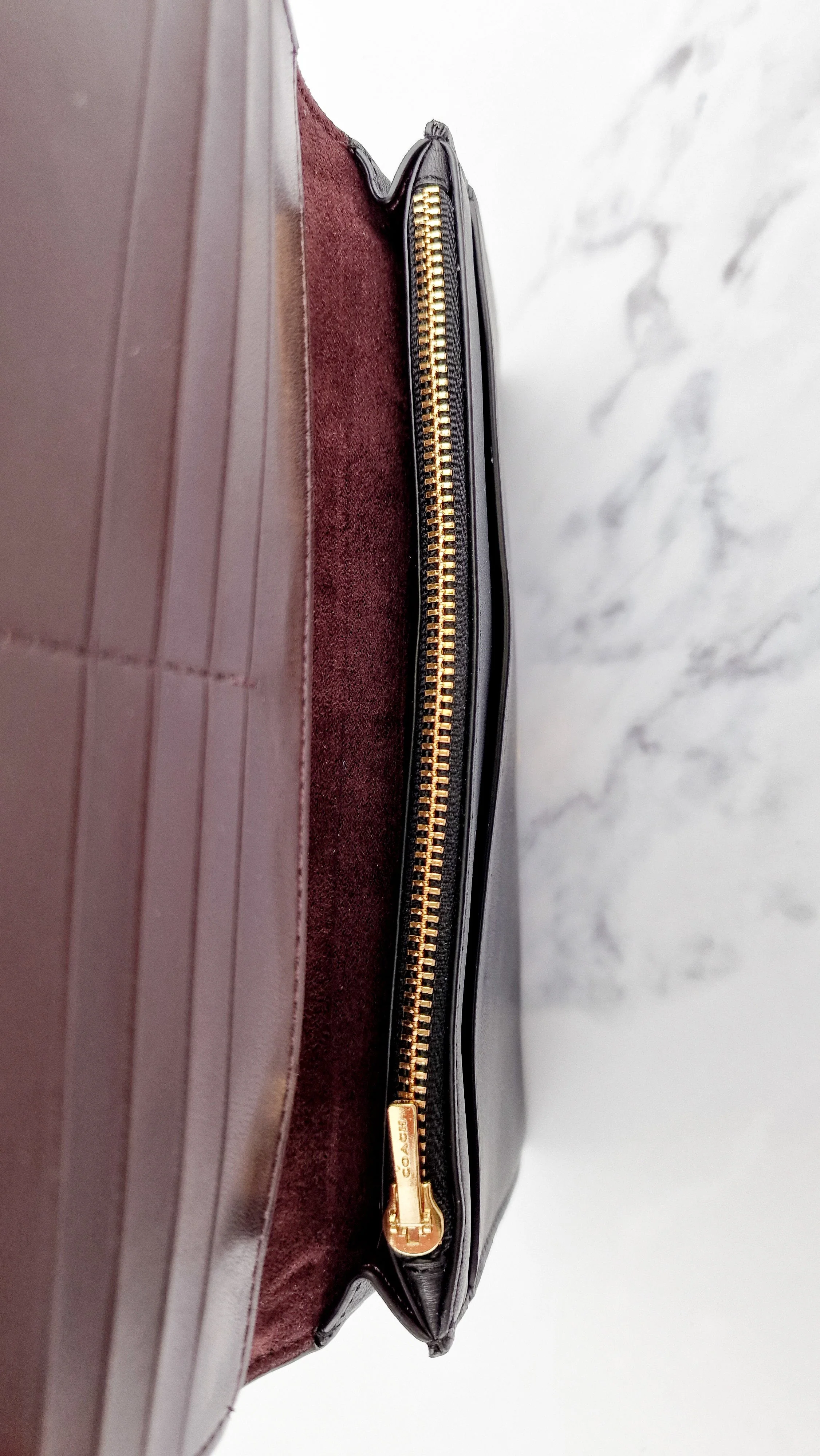 Coach Dreamer Wallet in Black Smooth Leather - Gold Tone Hardware Clutch - Image 14