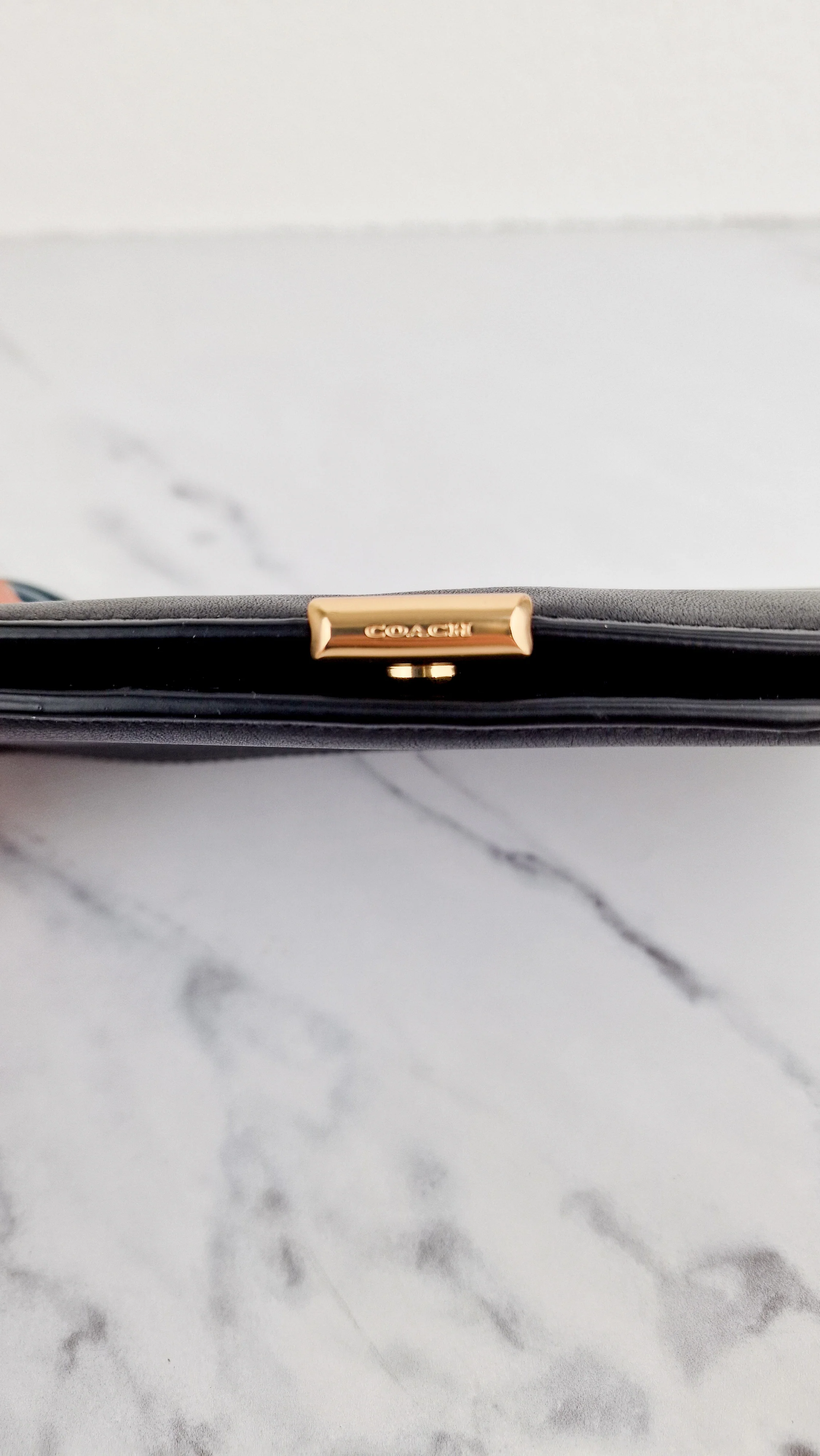 Coach Dreamer Wallet in Black Smooth Leather - Gold Tone Hardware Clutch - Image 8
