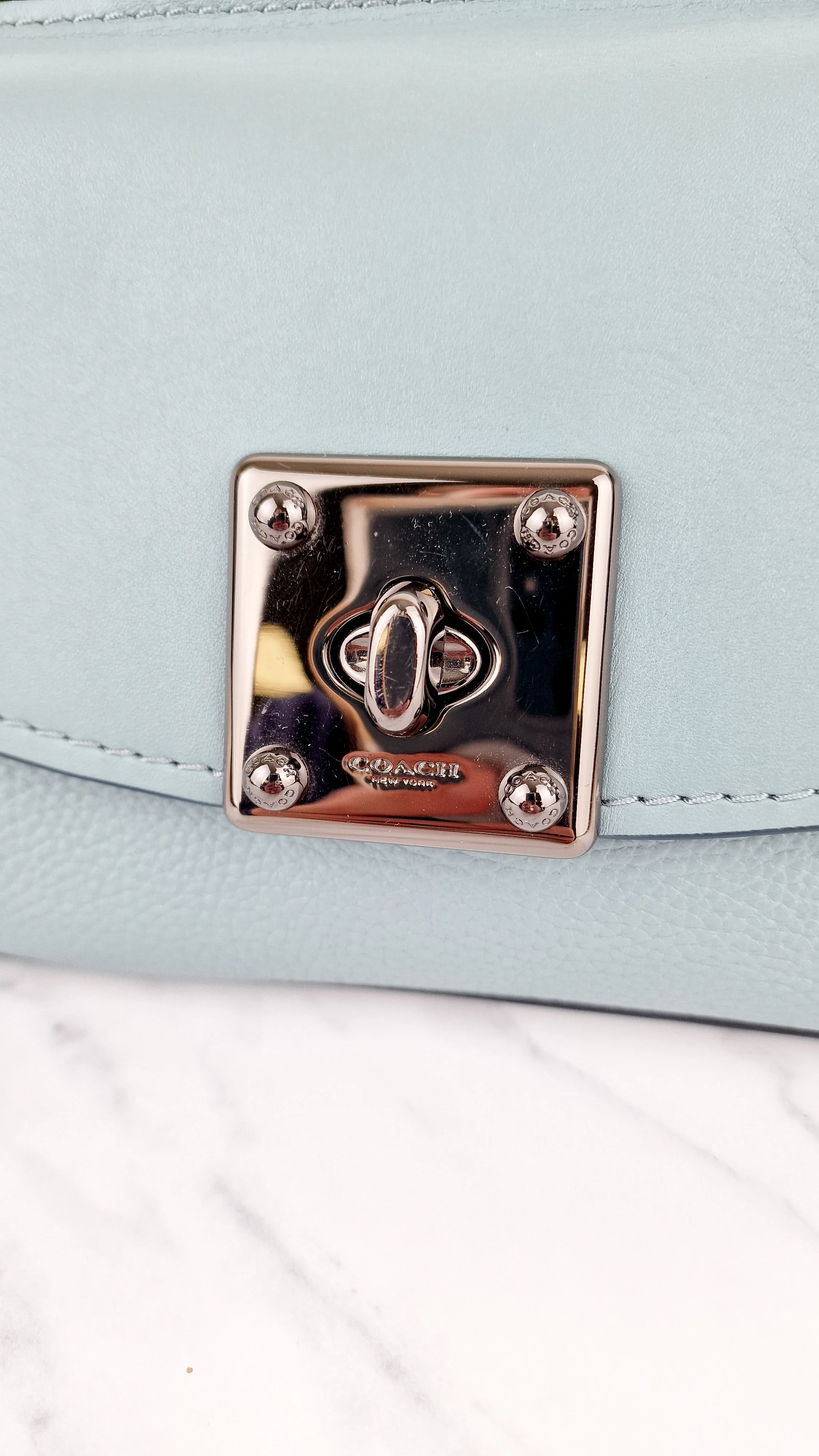 Coach Drifter Crossbody Bag in Steel Blue Leather & Suede - Coach 59048 - Image 2