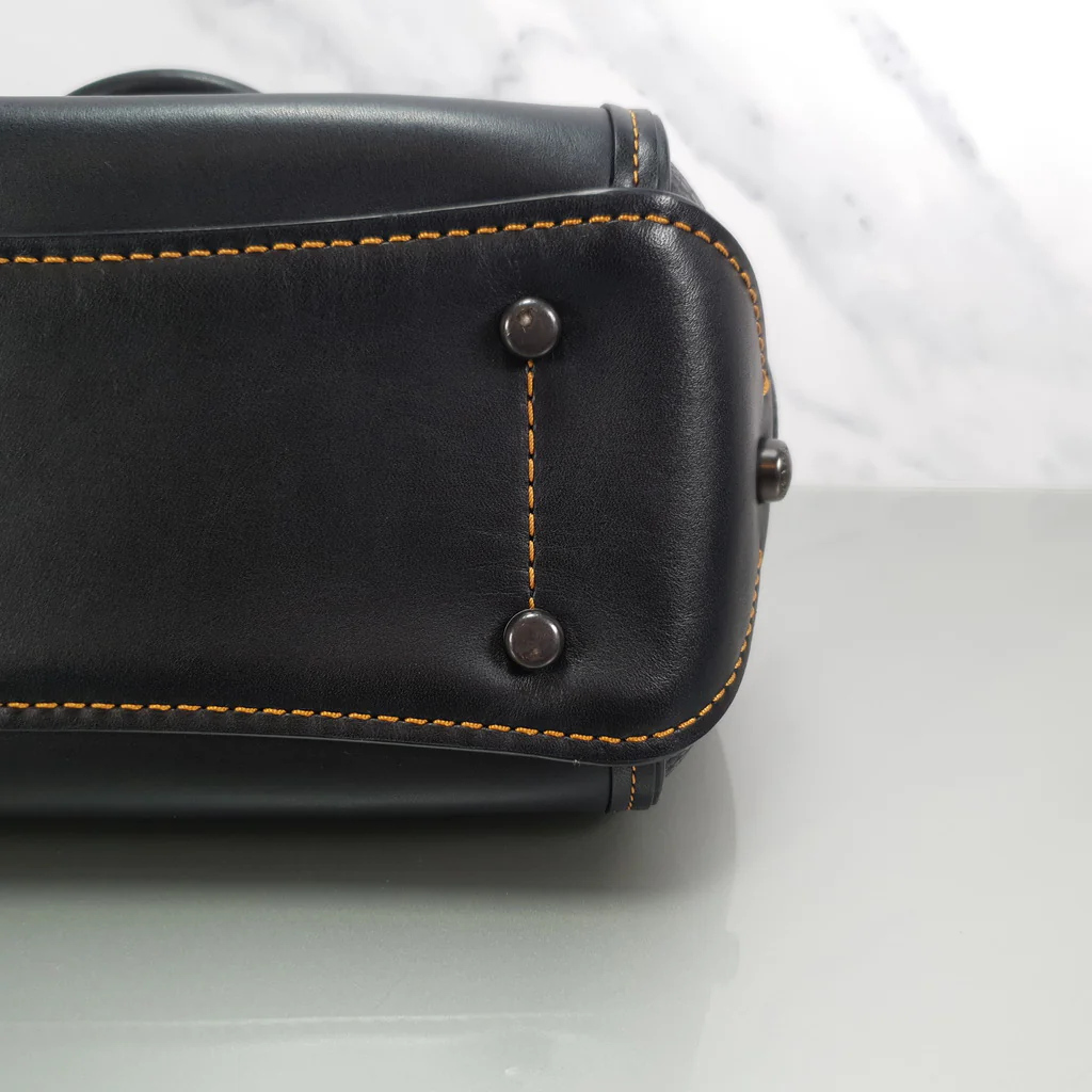Coach Drifter Tophandle Crossbody Bag with Pearl Prairie Rivets in Black Mixed Leathers & Suede - SAMPLE BAG - Image 10