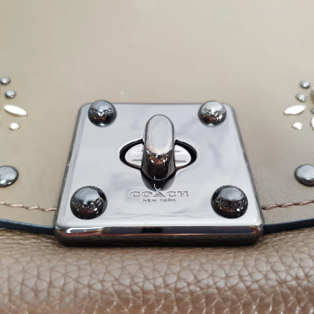 Coach Drifter With Western Rivets & Top Handle in Mixed Leather Fatigue Brown Suede - Image 12