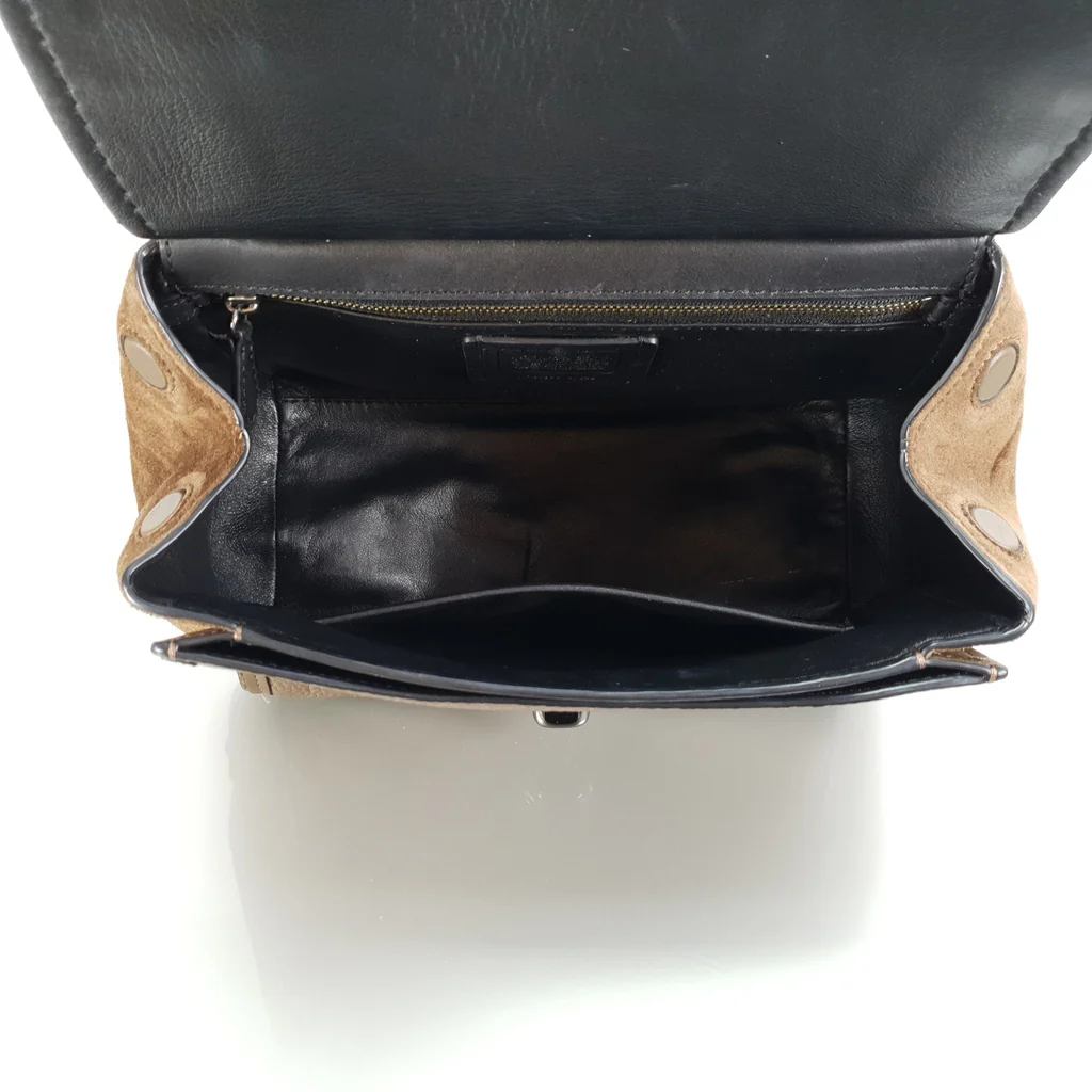 Coach Drifter With Western Rivets & Top Handle in Mixed Leather Fatigue Brown Suede - Image 14