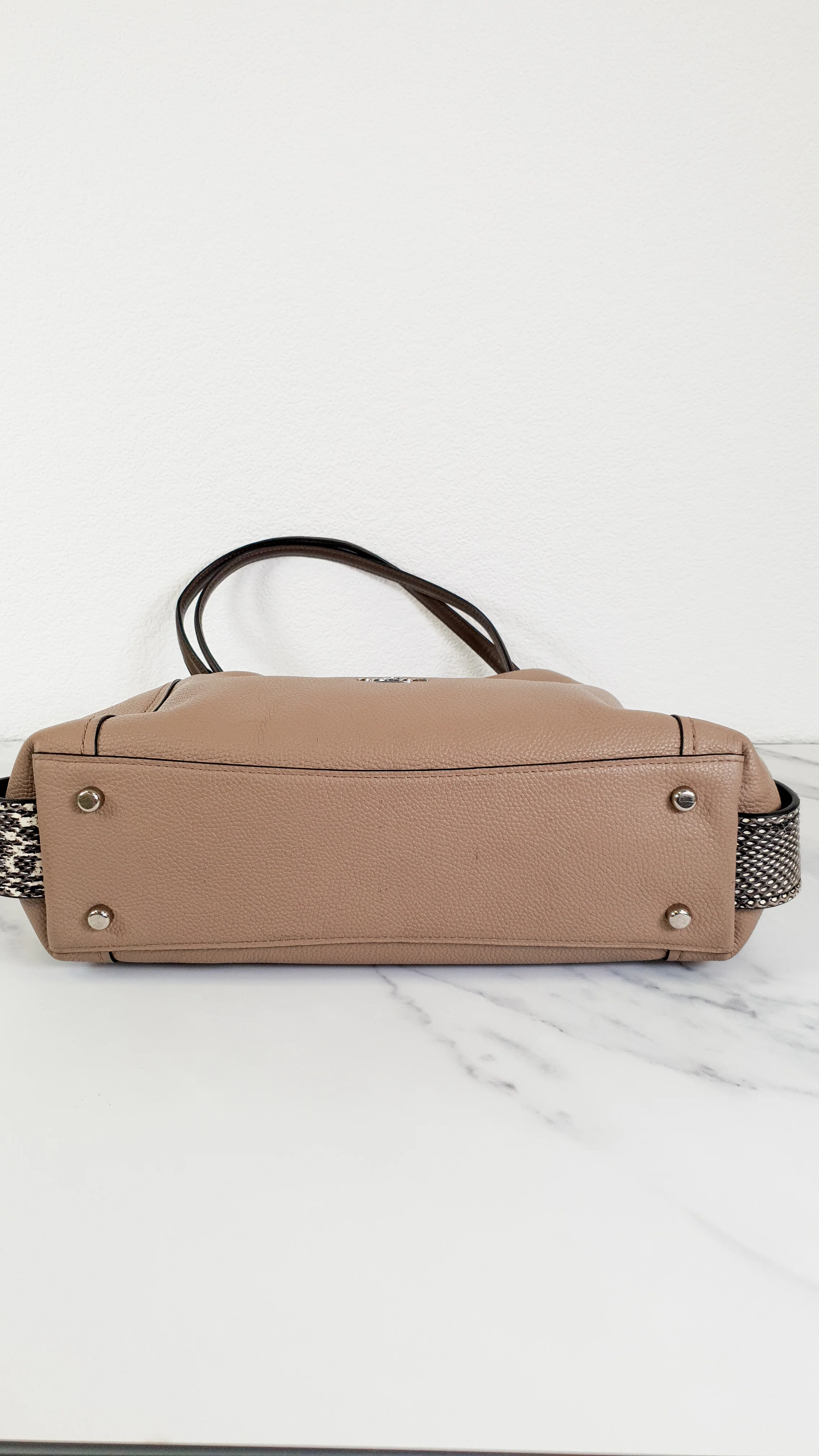 Coach Edie 31 in Stone Taupe with Genuine Snakeskin Colorblock Pebble Leather - Shoulder Bag Coach 57670 - Image 15
