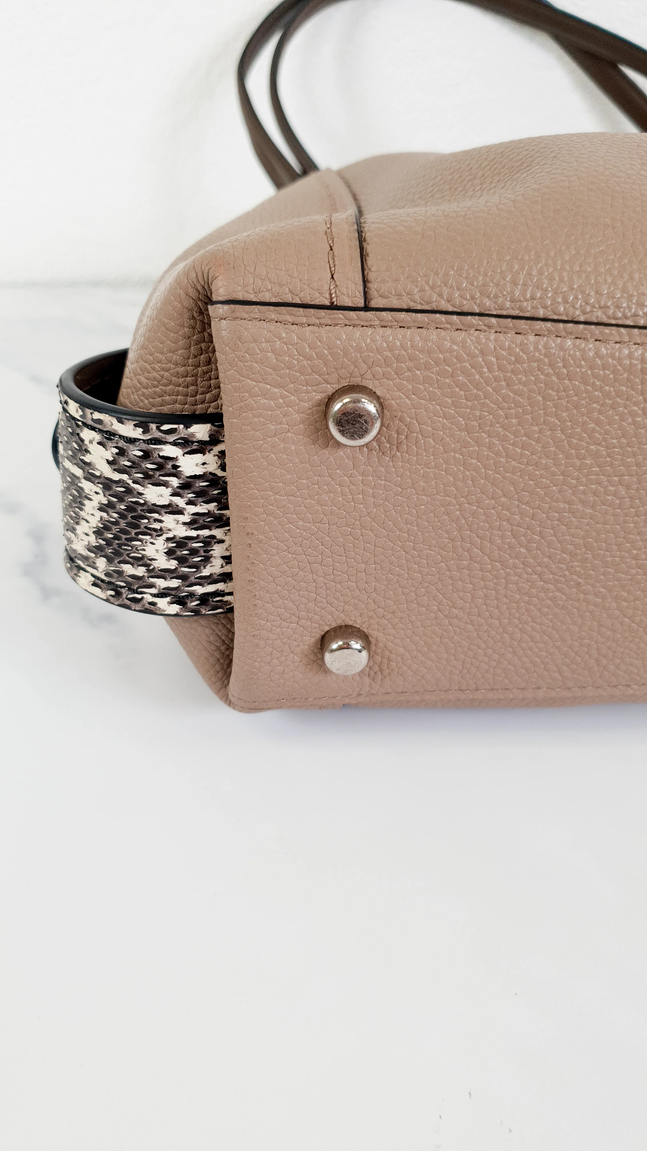 Coach Edie 31 in Stone Taupe with Genuine Snakeskin Colorblock Pebble Leather - Shoulder Bag Coach 57670 - Image 16