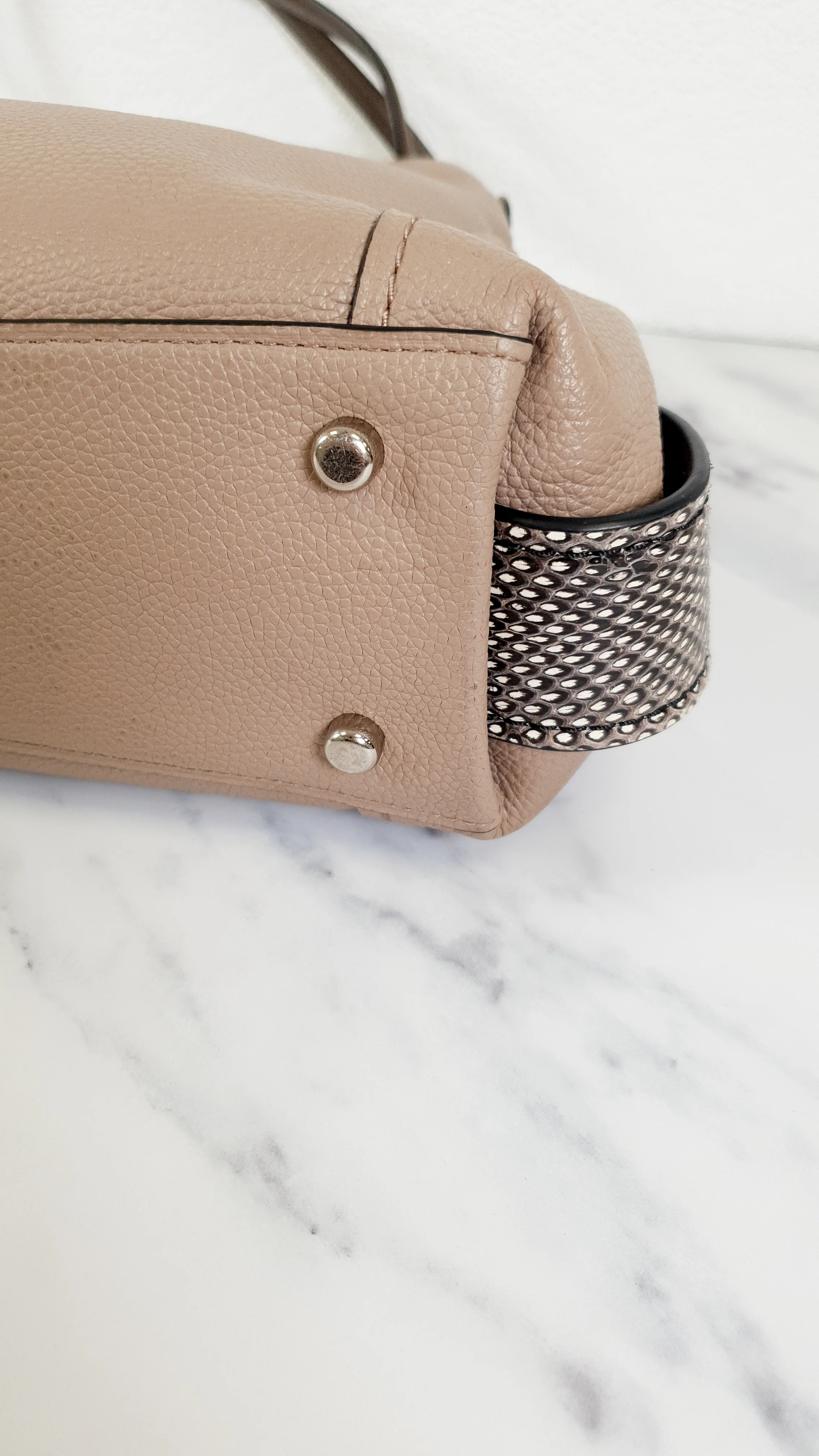 Coach Edie 31 in Stone Taupe with Genuine Snakeskin Colorblock Pebble Leather - Shoulder Bag Coach 57670 - Image 17