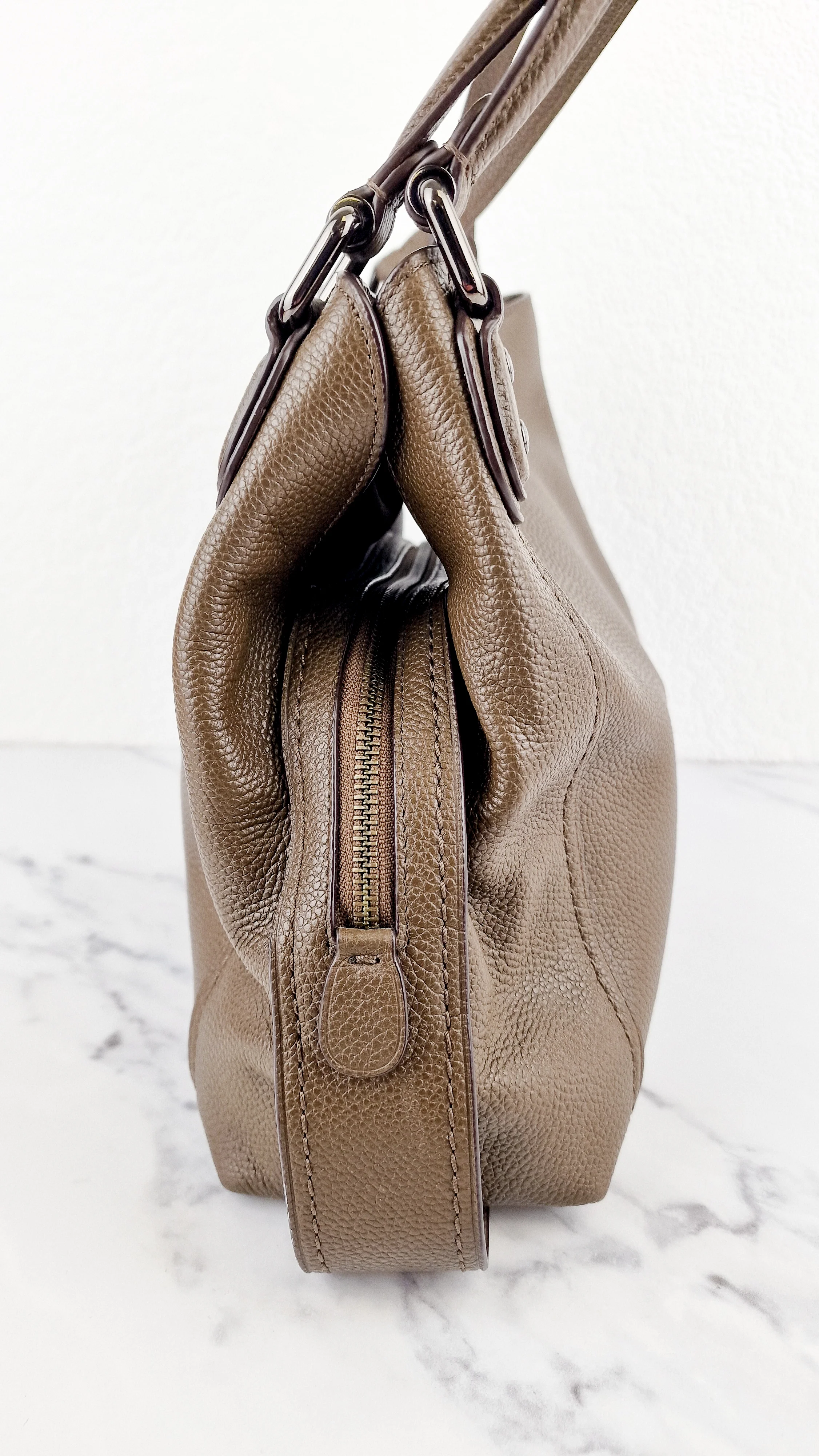 Coach Edie 31 Shoulder Bag in Brown Pebble Leather - Handbag Coach 57125 - Image 4