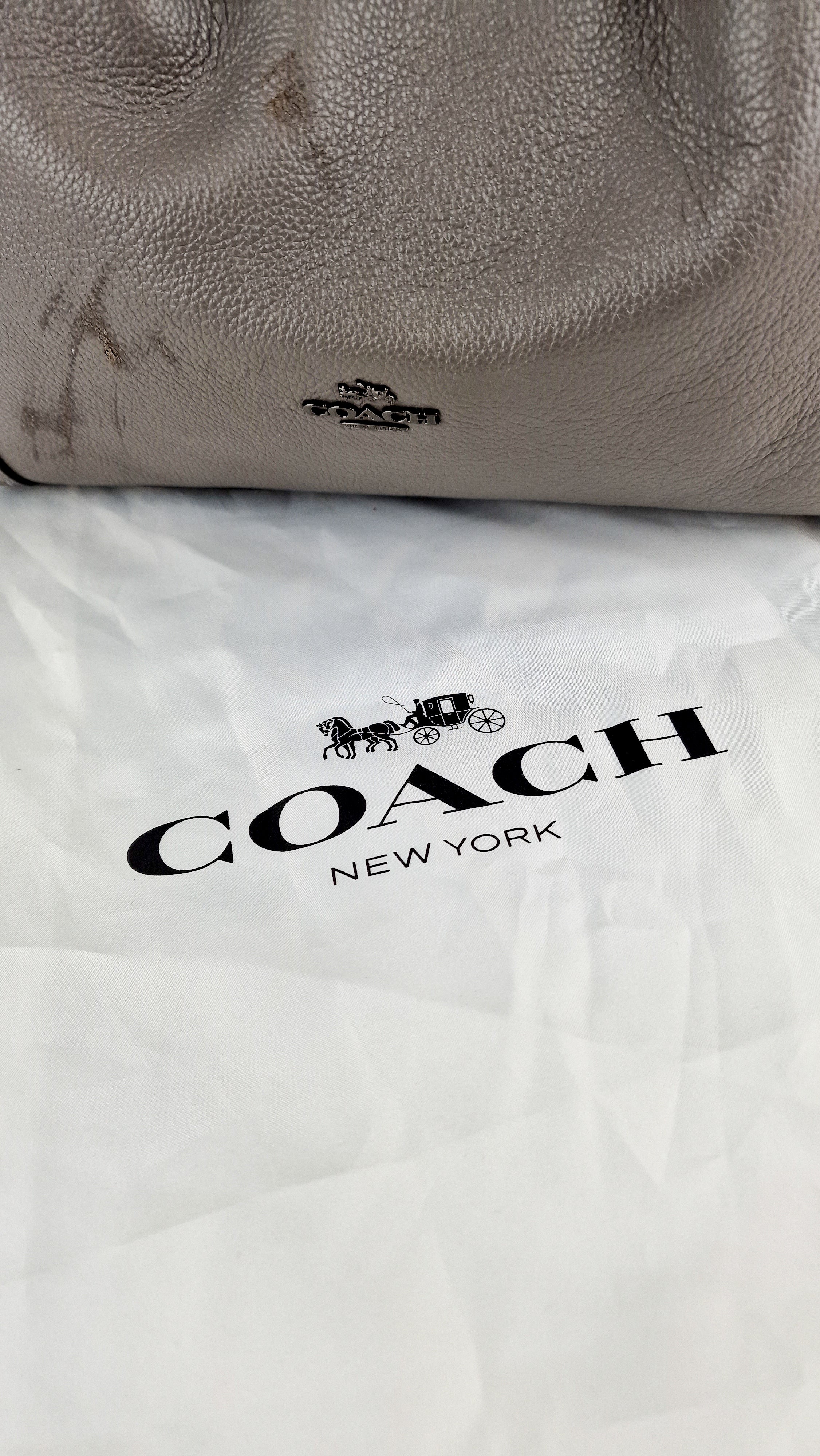 Coach Edie 31 Shoulder Bag in Grey Pebble Leather Handbag Coach 57125 - Image 2