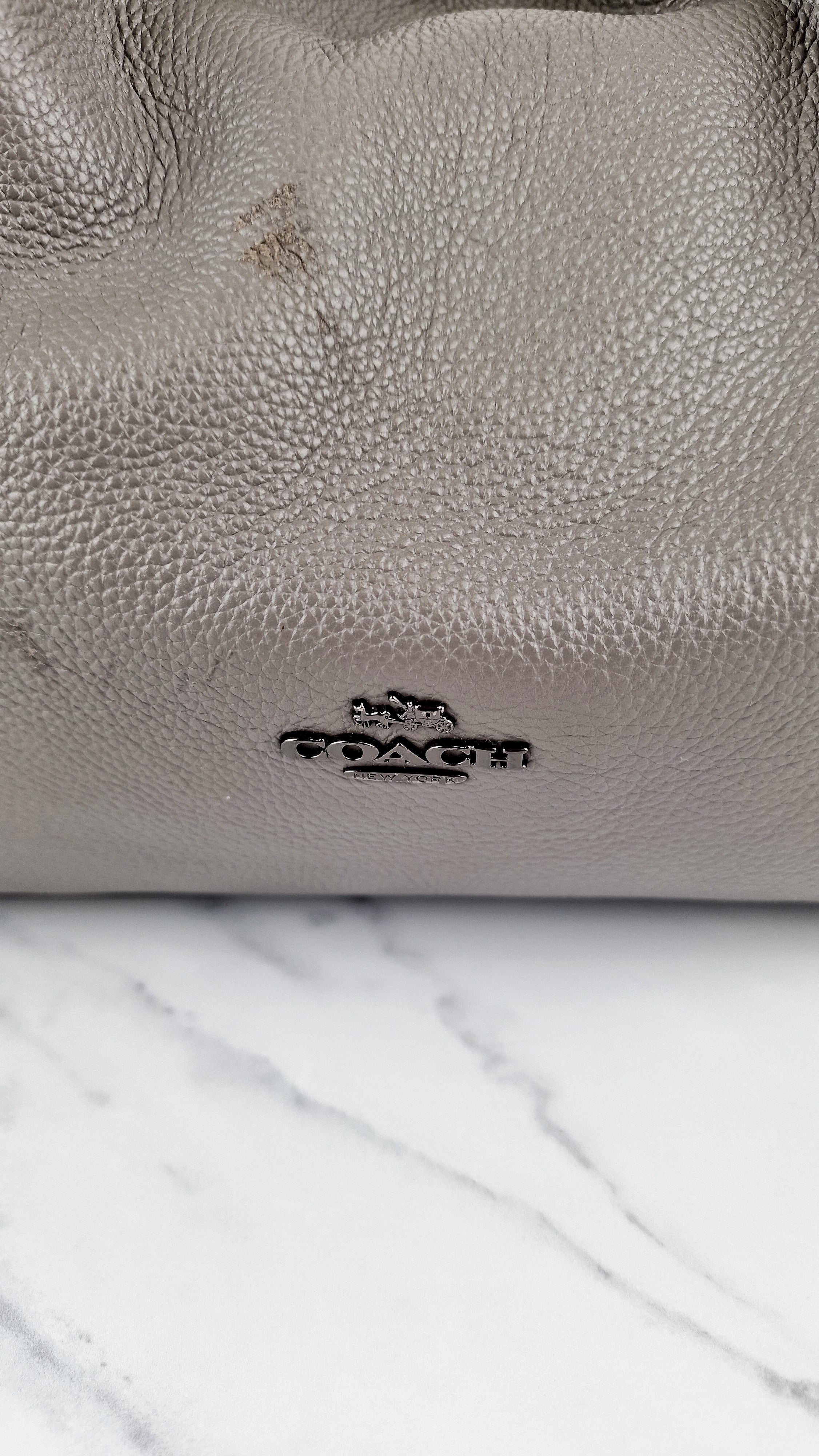 Coach Edie 31 Shoulder Bag in Grey Pebble Leather Handbag Coach 57125 - Image 3