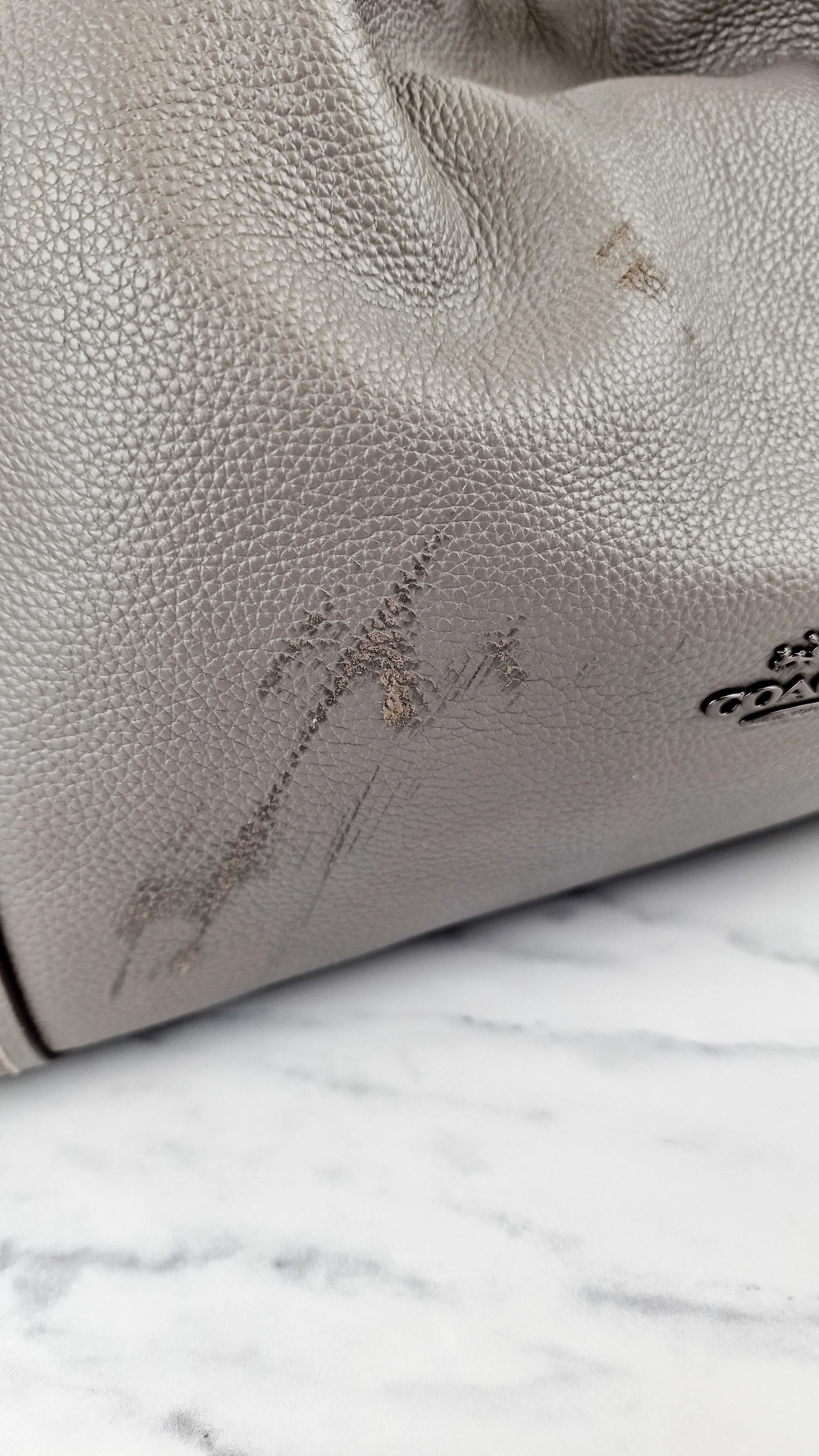 Coach Edie 31 Shoulder Bag in Grey Pebble Leather Handbag Coach 57125 - Image 4