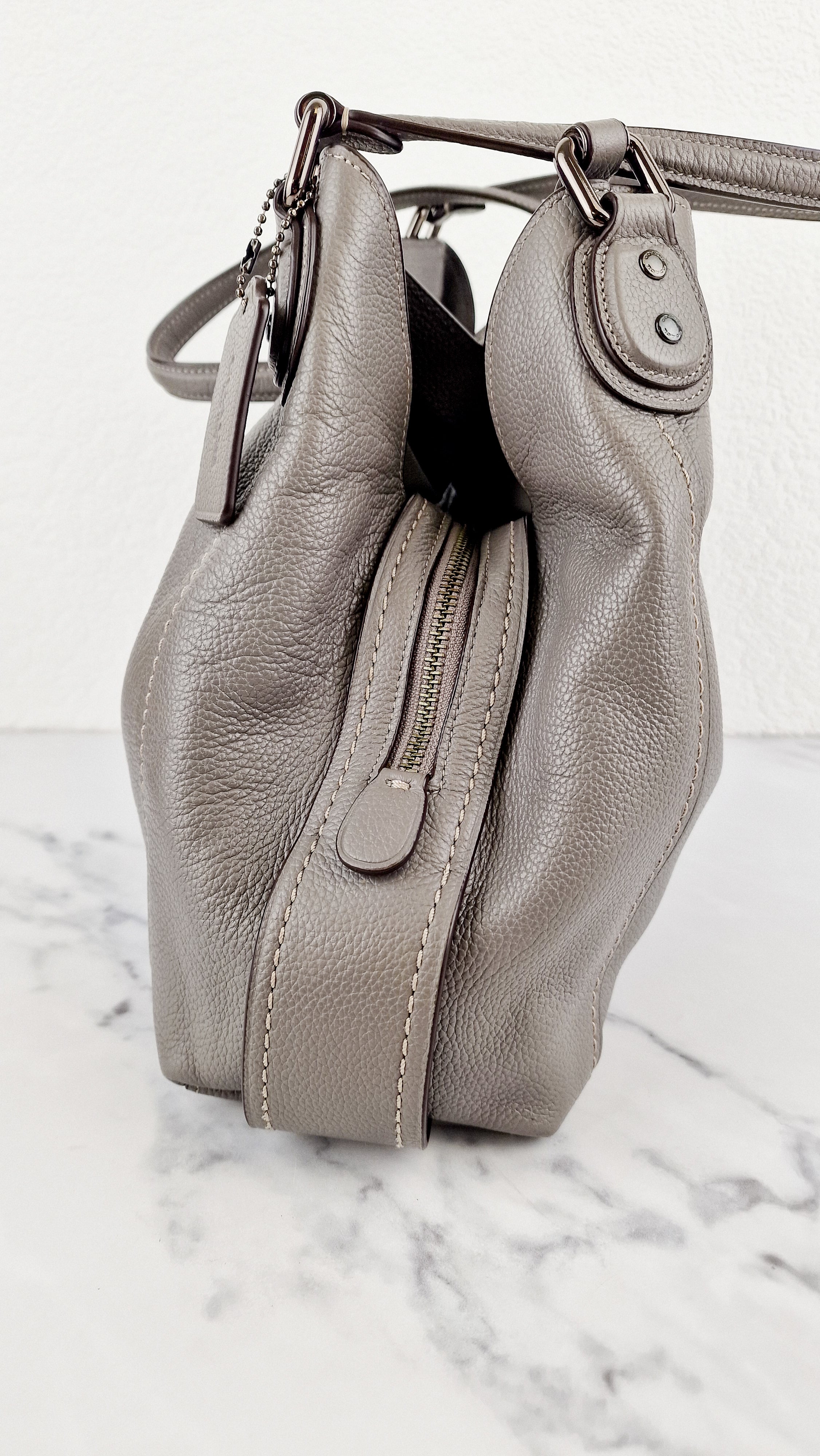 Coach Edie 31 Shoulder Bag in Grey Pebble Leather Handbag Coach 57125 - Image 6