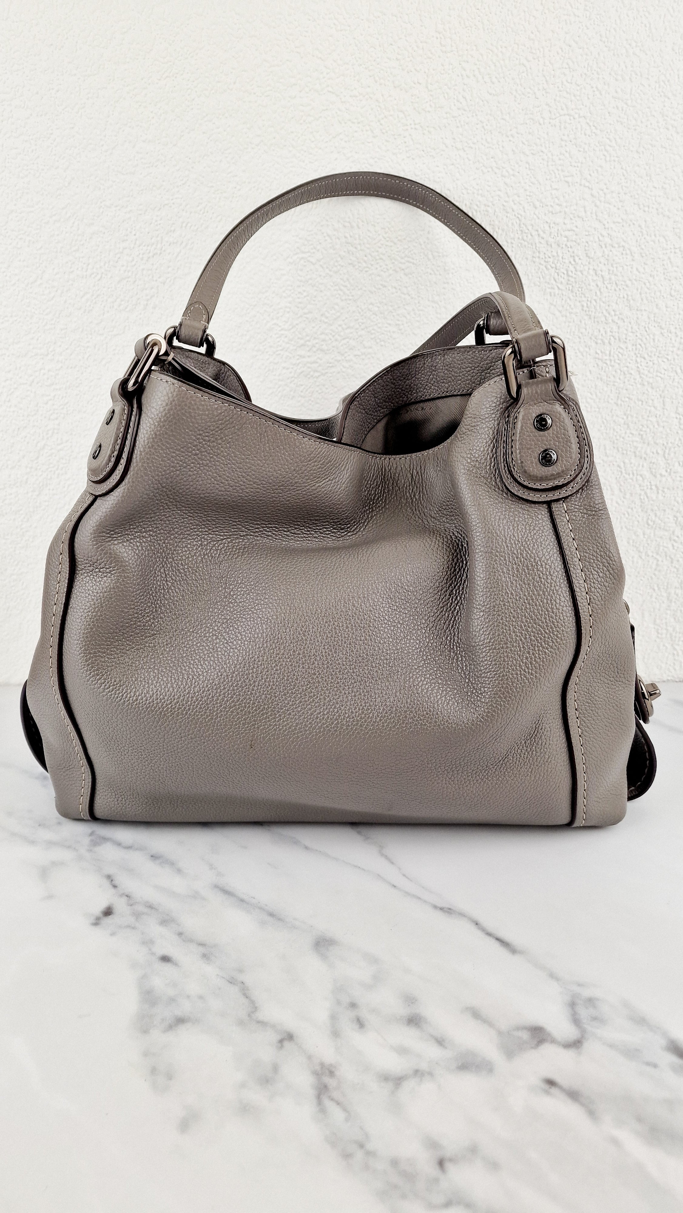 Coach Edie 31 Shoulder Bag in Grey Pebble Leather Handbag Coach 57125 - Image 7