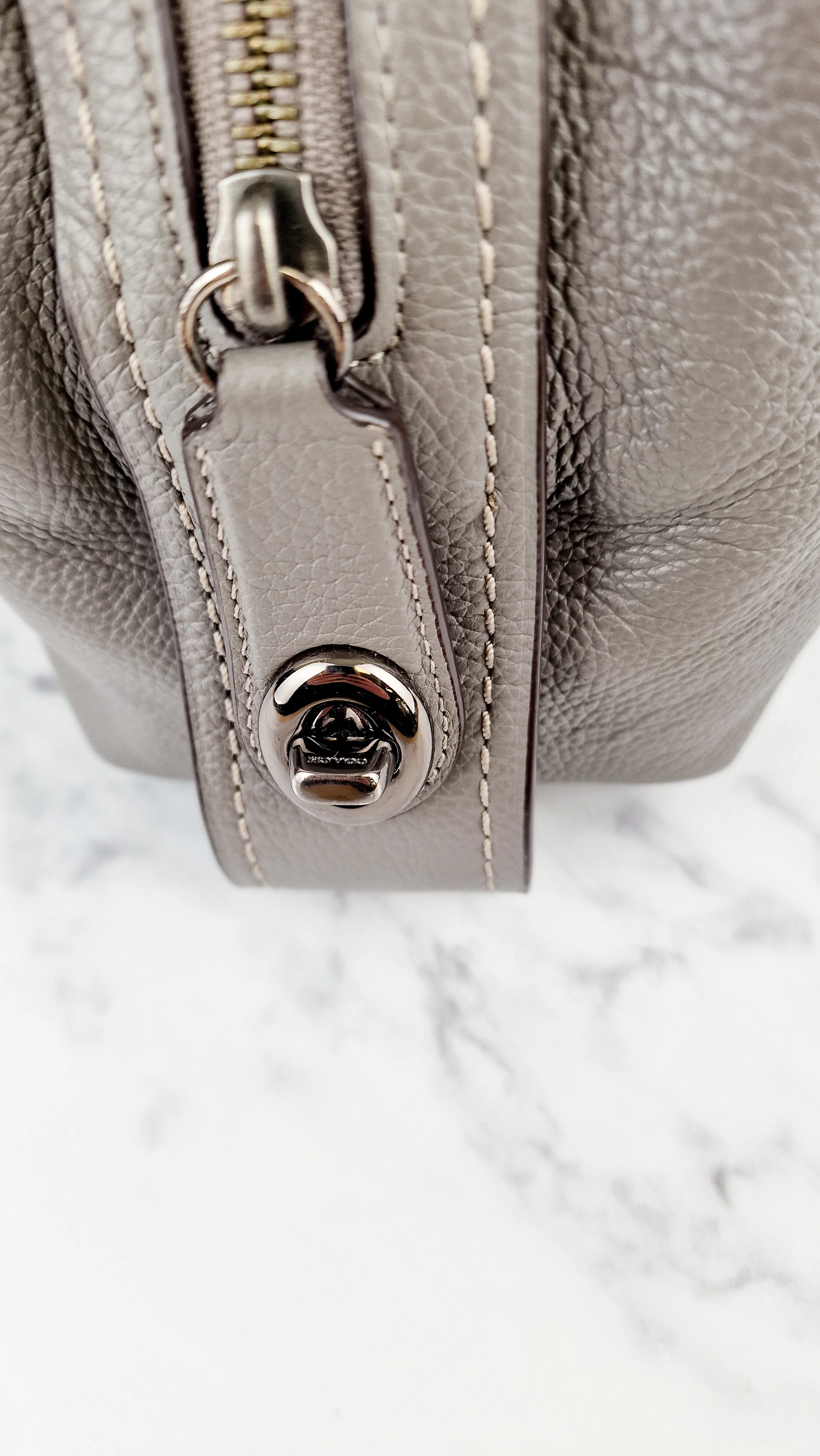 Coach Edie 31 Shoulder Bag in Grey Pebble Leather Handbag Coach 57125 - Image 9