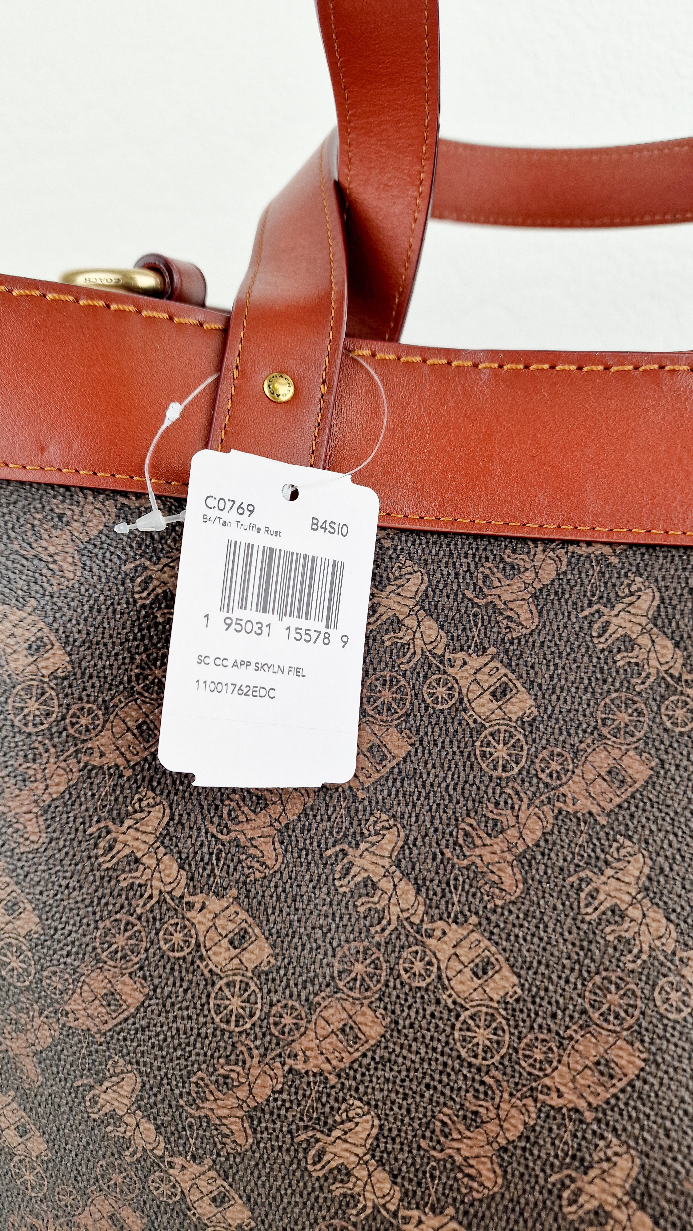 Coach Field Tote Bag In Signature Coated Canvas With Big Apple Skyline New York Saddle Brown Tan Truffle Rust - Handbag Coach C0769 - Image 2