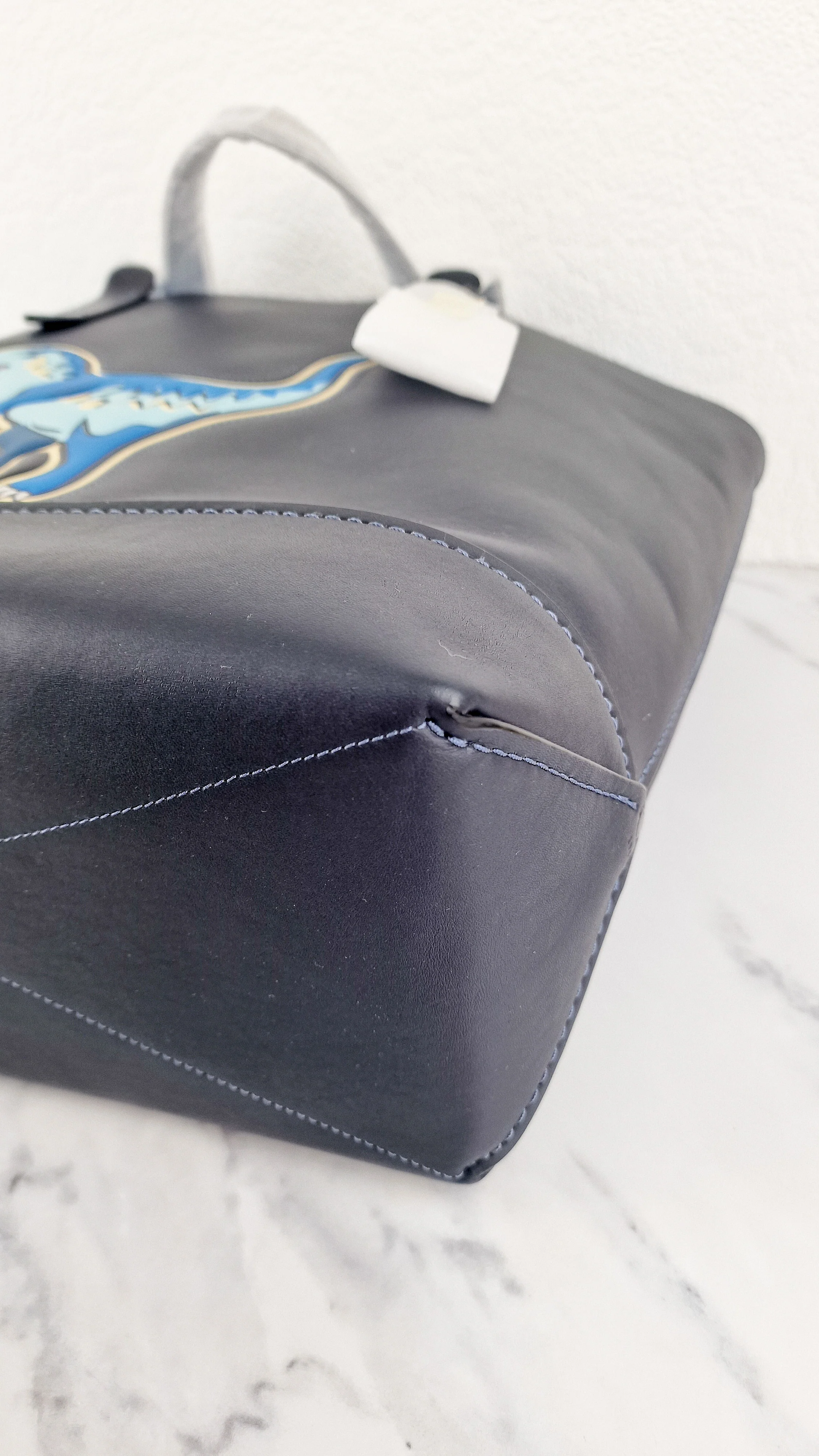 Coach 1941 Gotham Tote Rexy Bag Dark Navy Blue & Black Glovetanned Leather - Shoulder Bag - Coach 11087 - Image 13