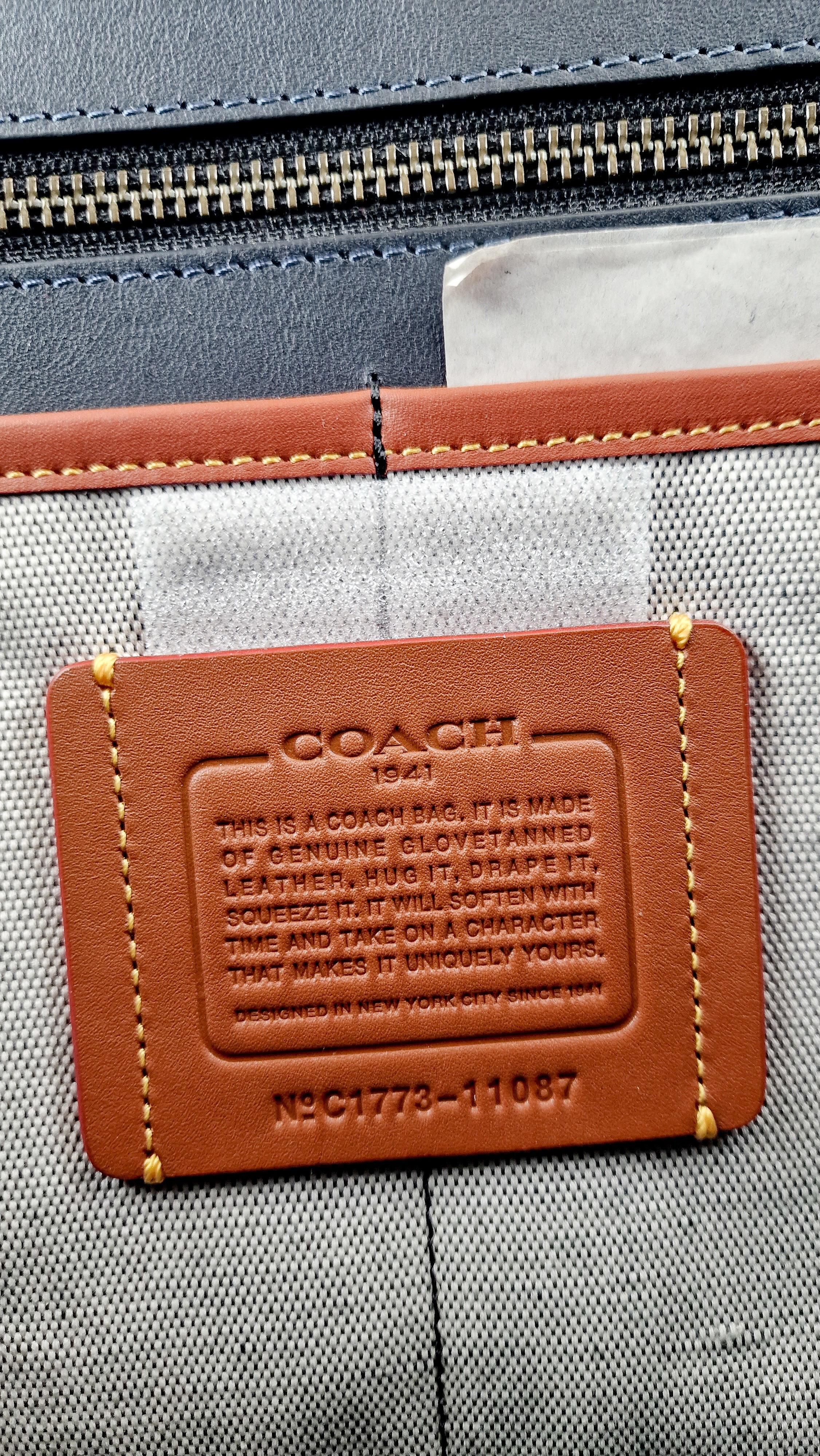 Coach 1941 Gotham Tote Rexy Bag Dark Navy Blue & Black Glovetanned Leather - Shoulder Bag - Coach 11087 - Image 16