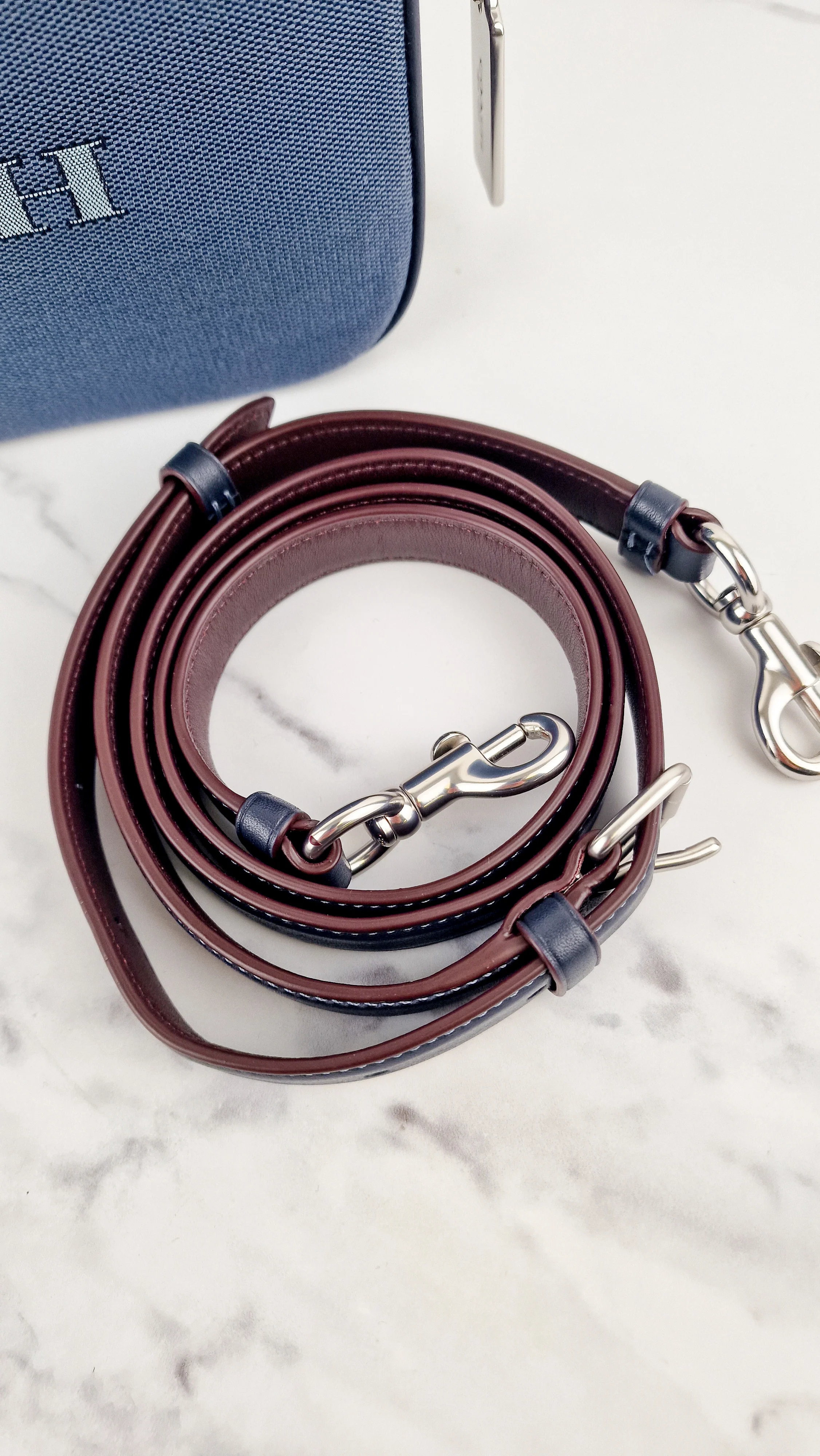 Coach Jes Crossbody Camera Bag in Denim & Navy Blue Leather Coach 6519 - Image 2