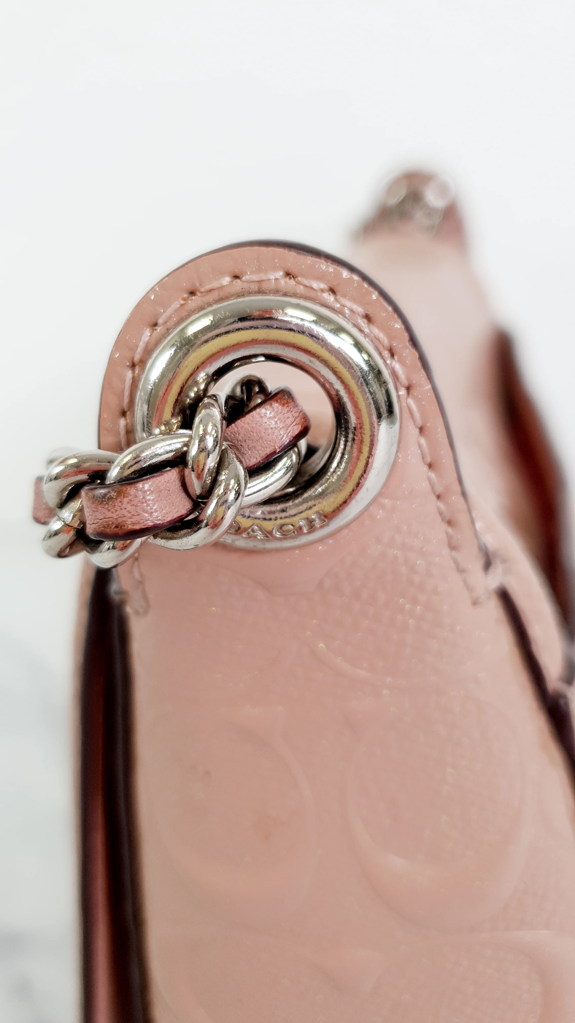 Coach Lex Small Flap Bag in Signature Debossed Patent Leather in Blush Pink - Crossbody Bag Shoulder Bag - Coach F22292 - Image 6