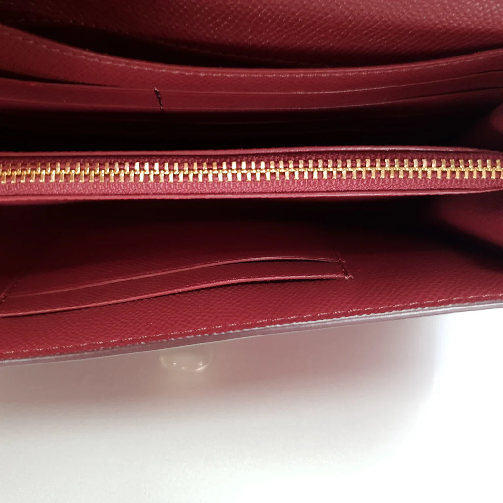Coach Chain Crossbody in Metallic Red Burgundy Crossgrain Leather with Turnlock - Clutch Wristlet Bag - Coach F22828 - Image 12