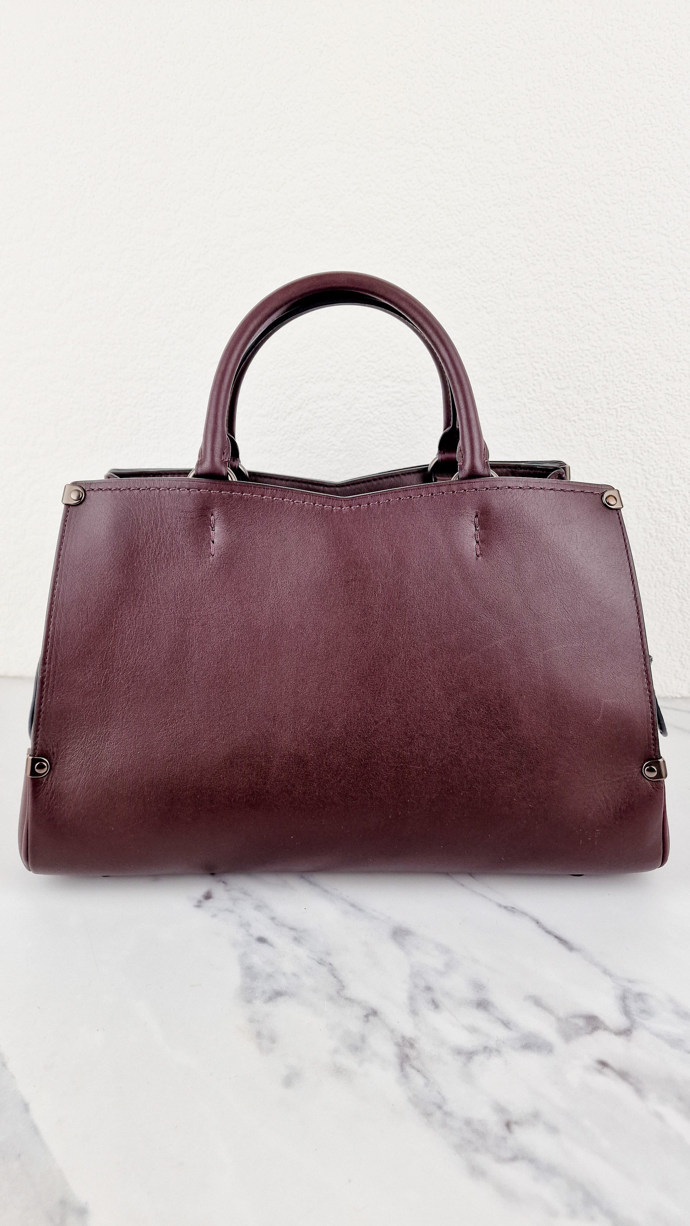 Coach Mason Carryall in Oxblood Smooth Leather with Snakeskin - Coach 38717 - Image 2
