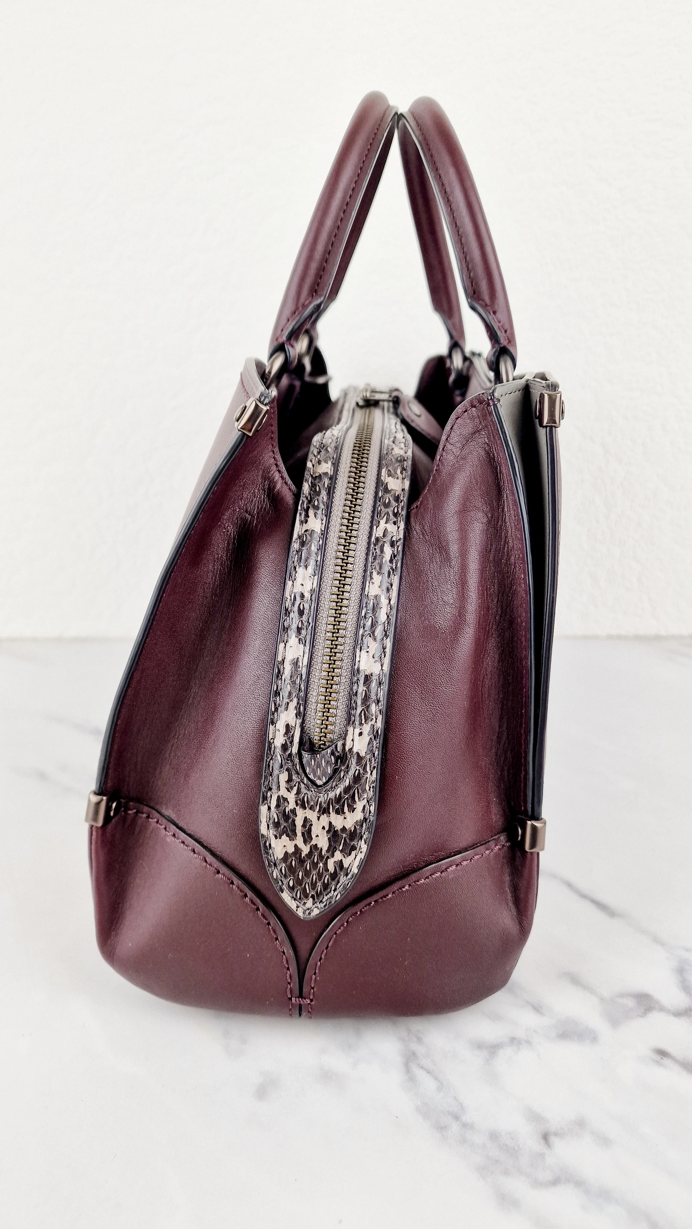Coach Mason Carryall in Oxblood Smooth Leather with Snakeskin - Coach 38717 - Image 4