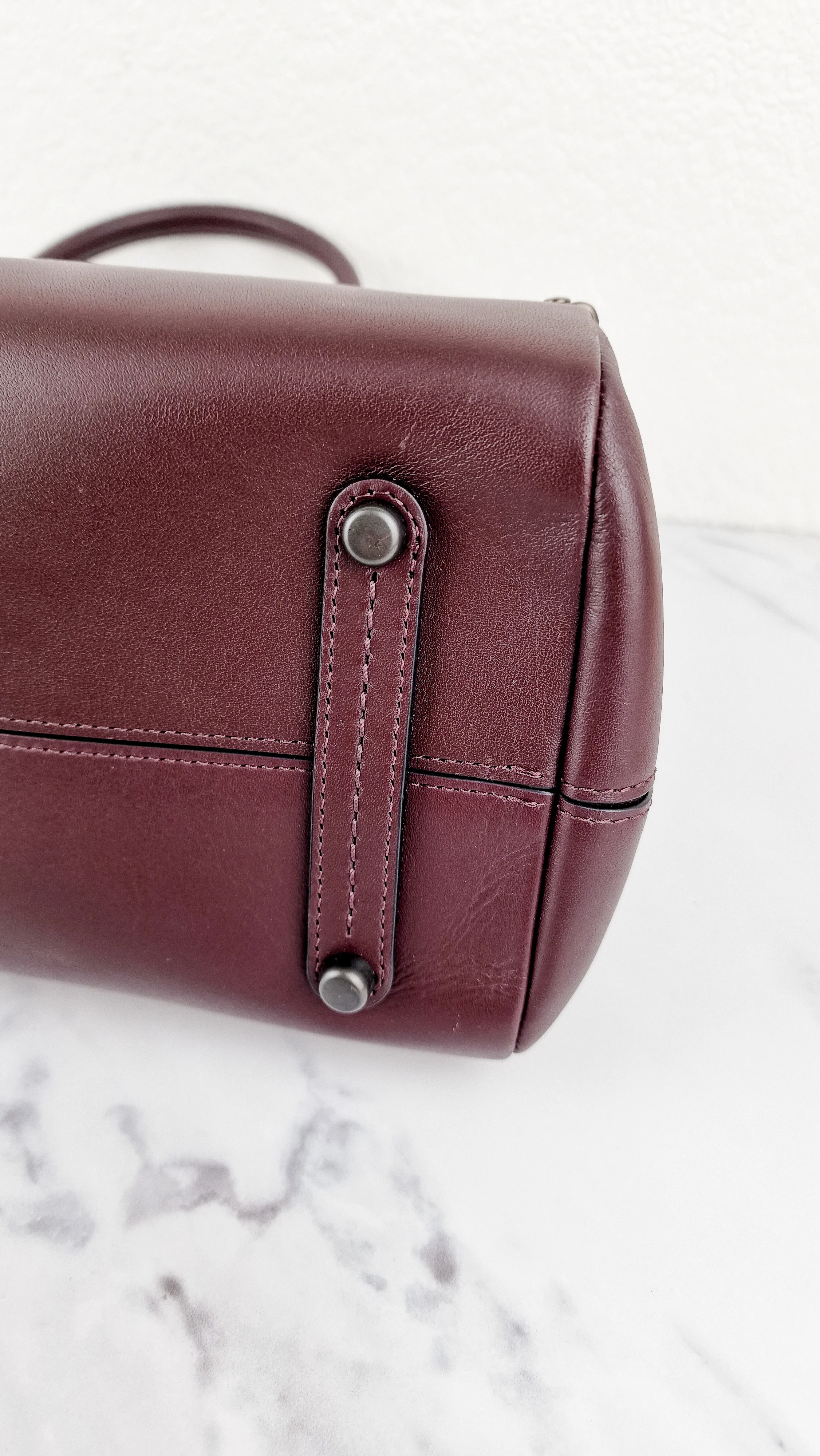 Coach Mason Carryall in Oxblood Smooth Leather with Snakeskin - Coach 38717 - Image 9