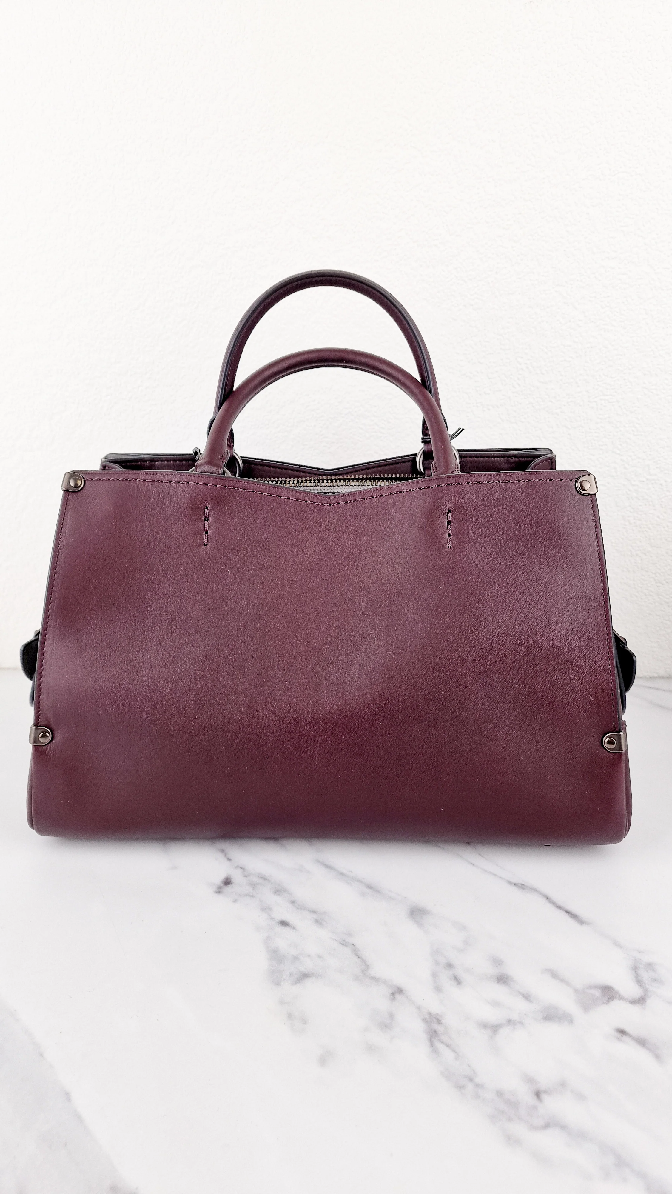 Coach Mason Carryall in Oxblood Smooth Leather with Snakeskin C Turnlock - Coach 38717 - Image 10