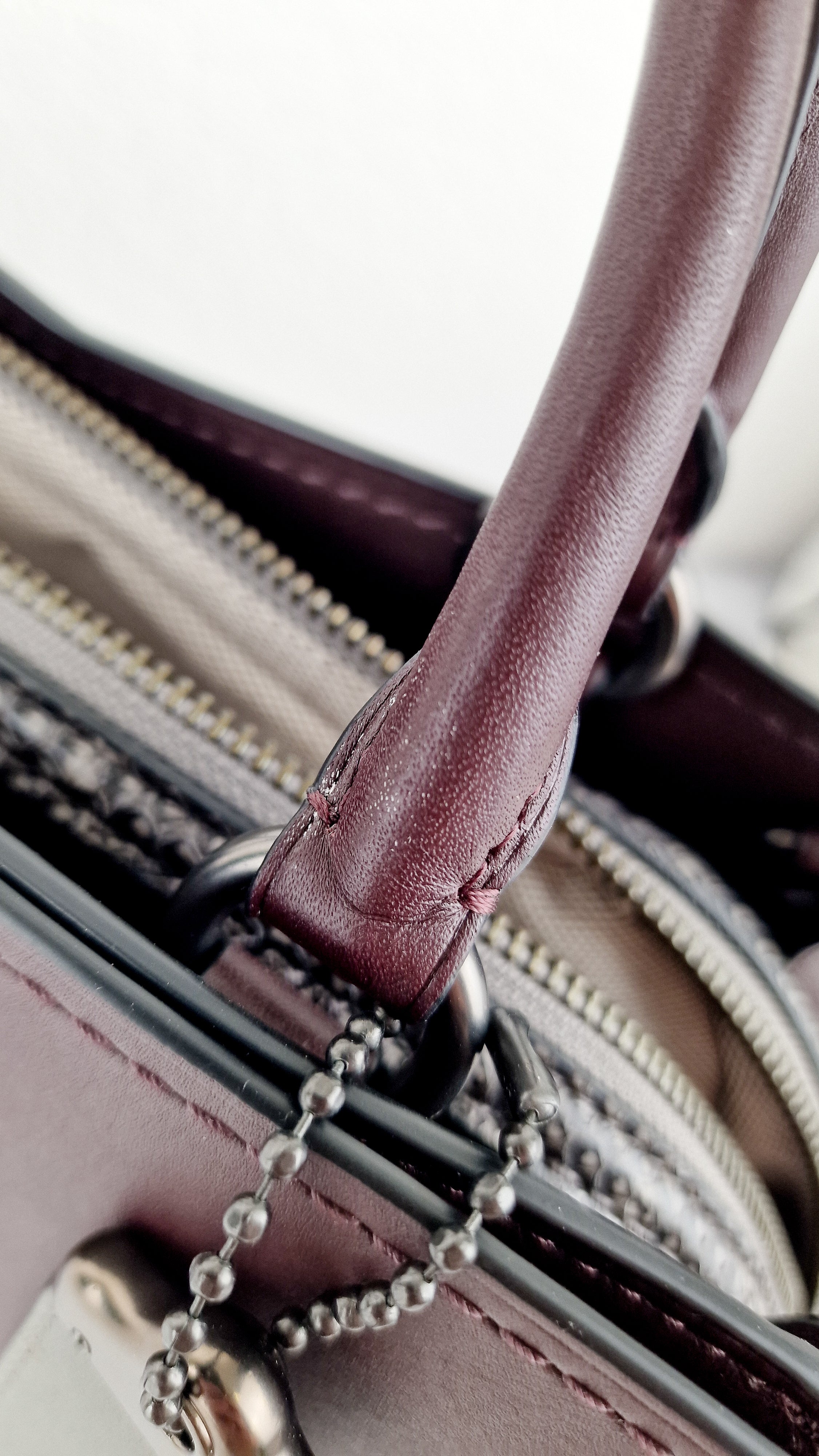 Coach Mason Carryall in Oxblood Smooth Leather with Snakeskin C Turnlock - Coach 38717 - Image 8