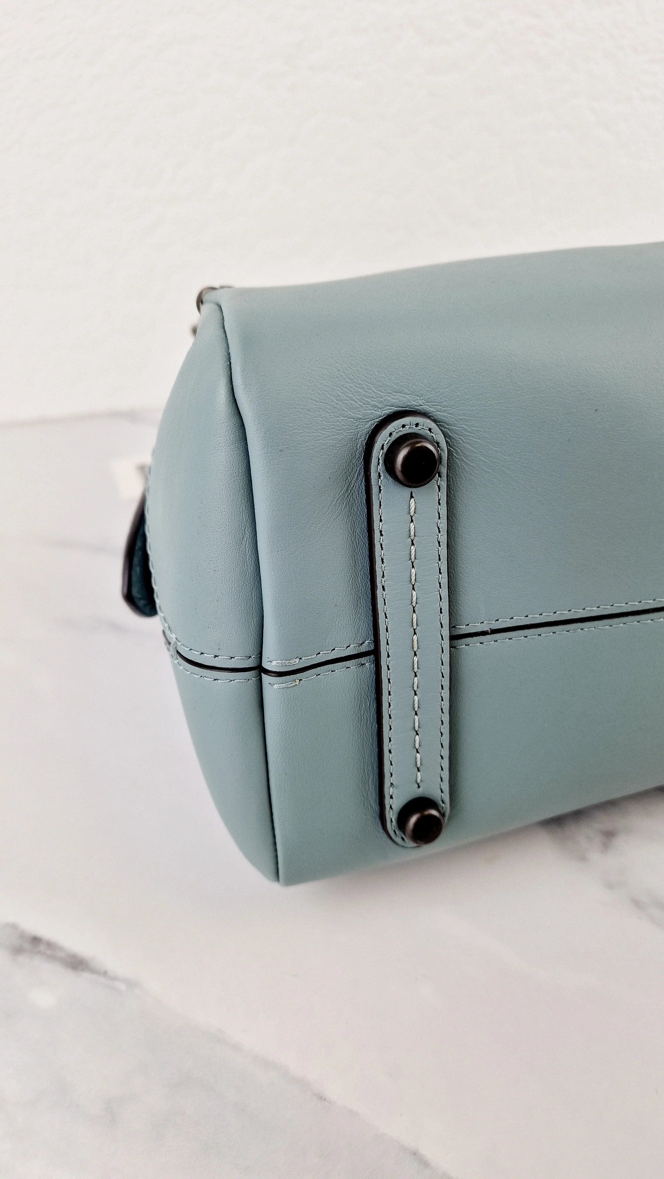 Coach Mason Carryall in Sage Pale Blue Green Smooth Leather & Snakeskin - Coach 38717 - Image 12