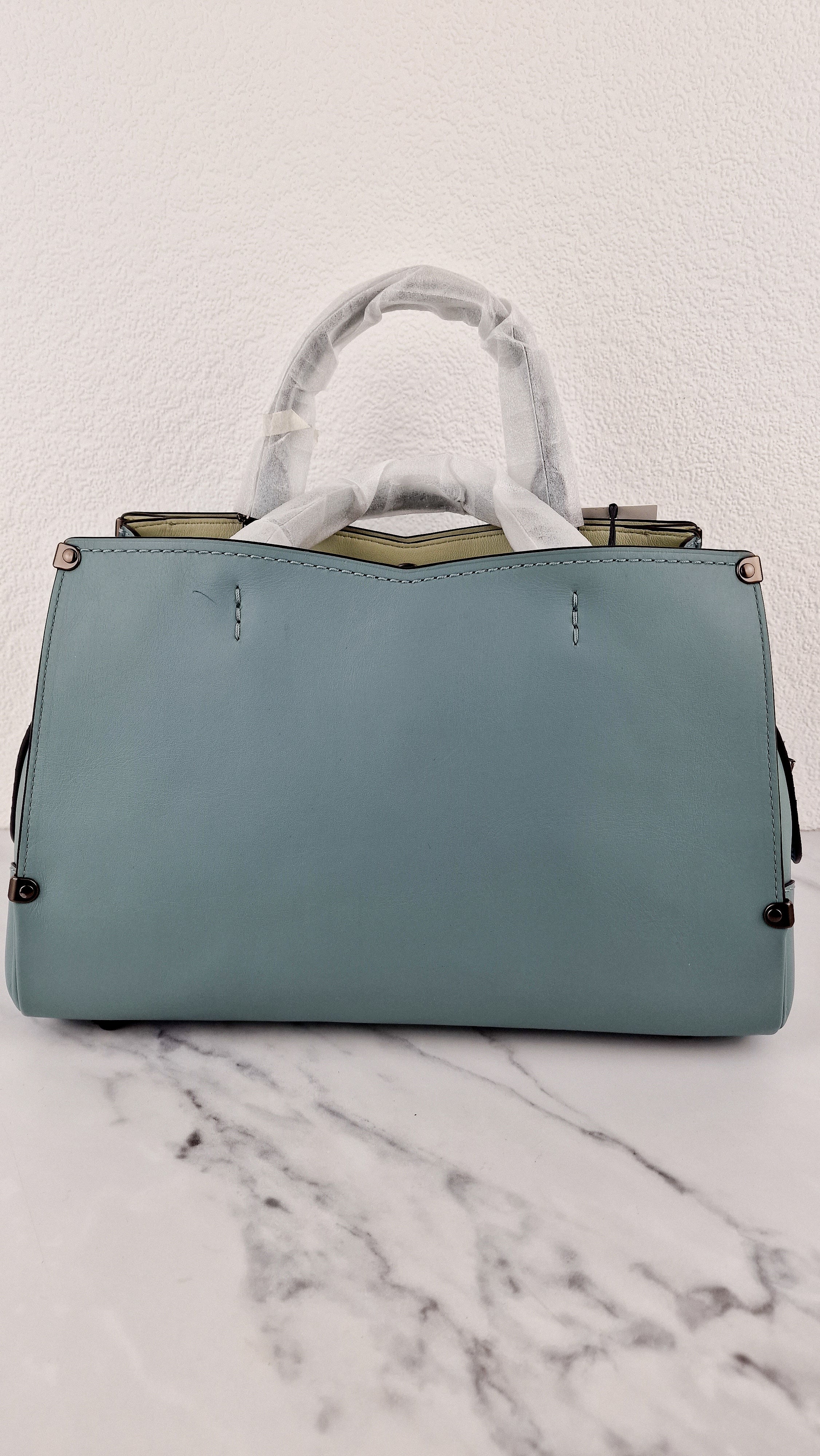 Coach Mason Carryall in Sage Pale Blue Green Smooth Leather & Snakeskin - Coach 38717 - Image 8