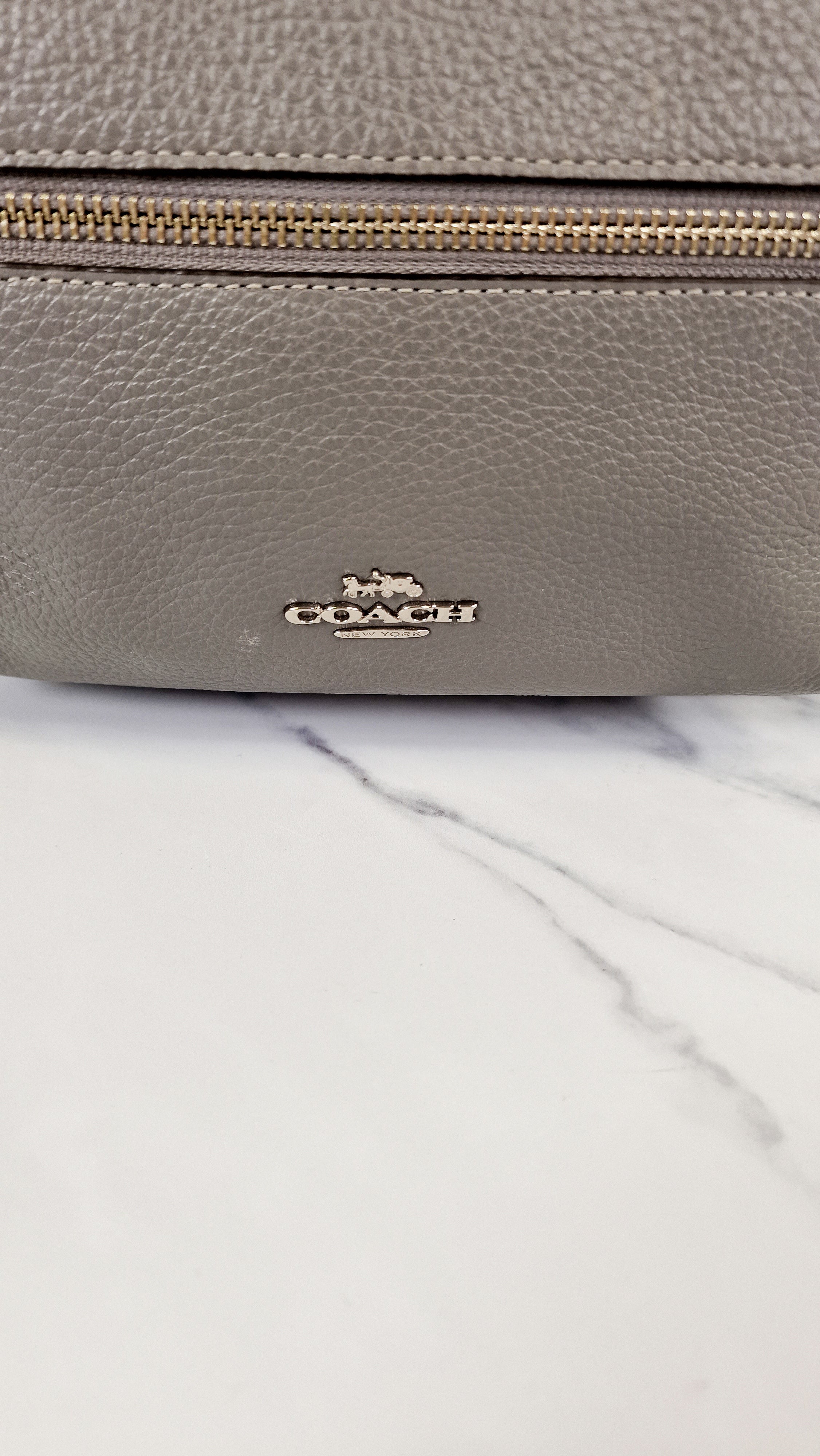 Coach Medium Charlie Backpack in Grey Pebble Leather - Coach F30550 - Image 2