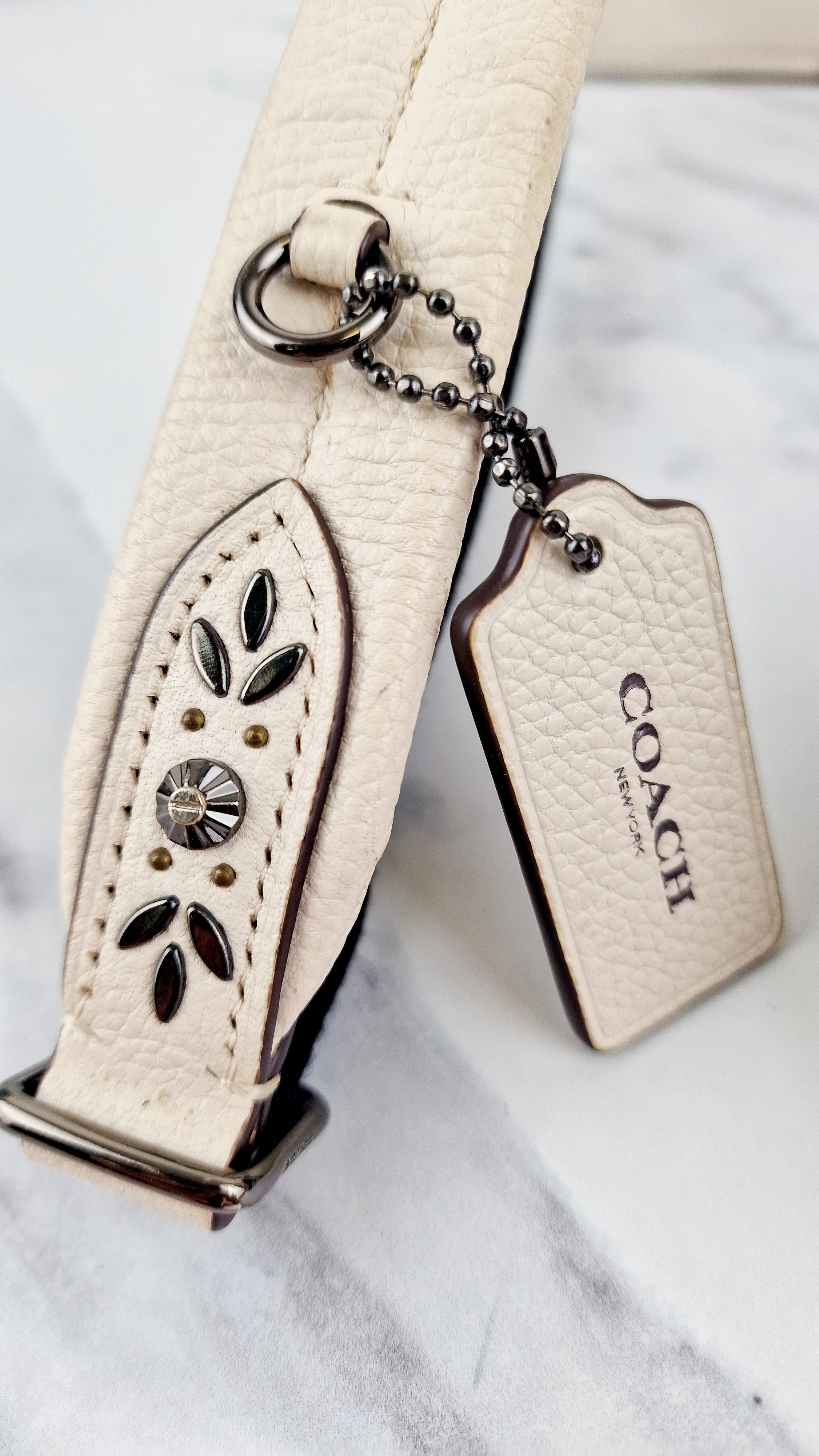 Coach Mini Campus Backpack in Chalk White Pebble Leather with Bandana Rivets - Coach 55628 - Image 11