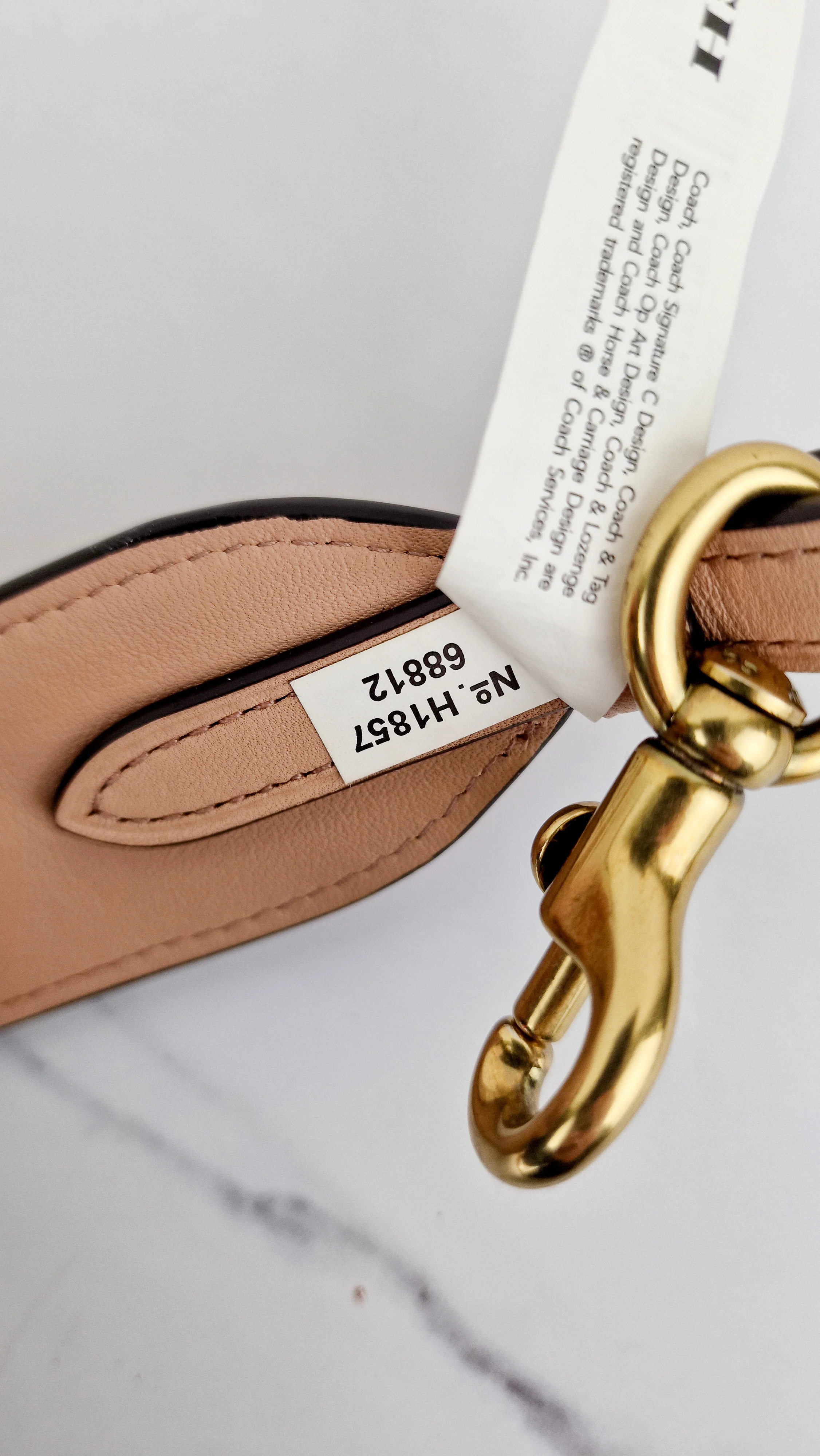 Coach Novelty Strap With Colorblock Deco Quilting Nude Pink - Beige Metallic Leather - Crossbody Shoulder Strap - Coach 68812 - Image 8
