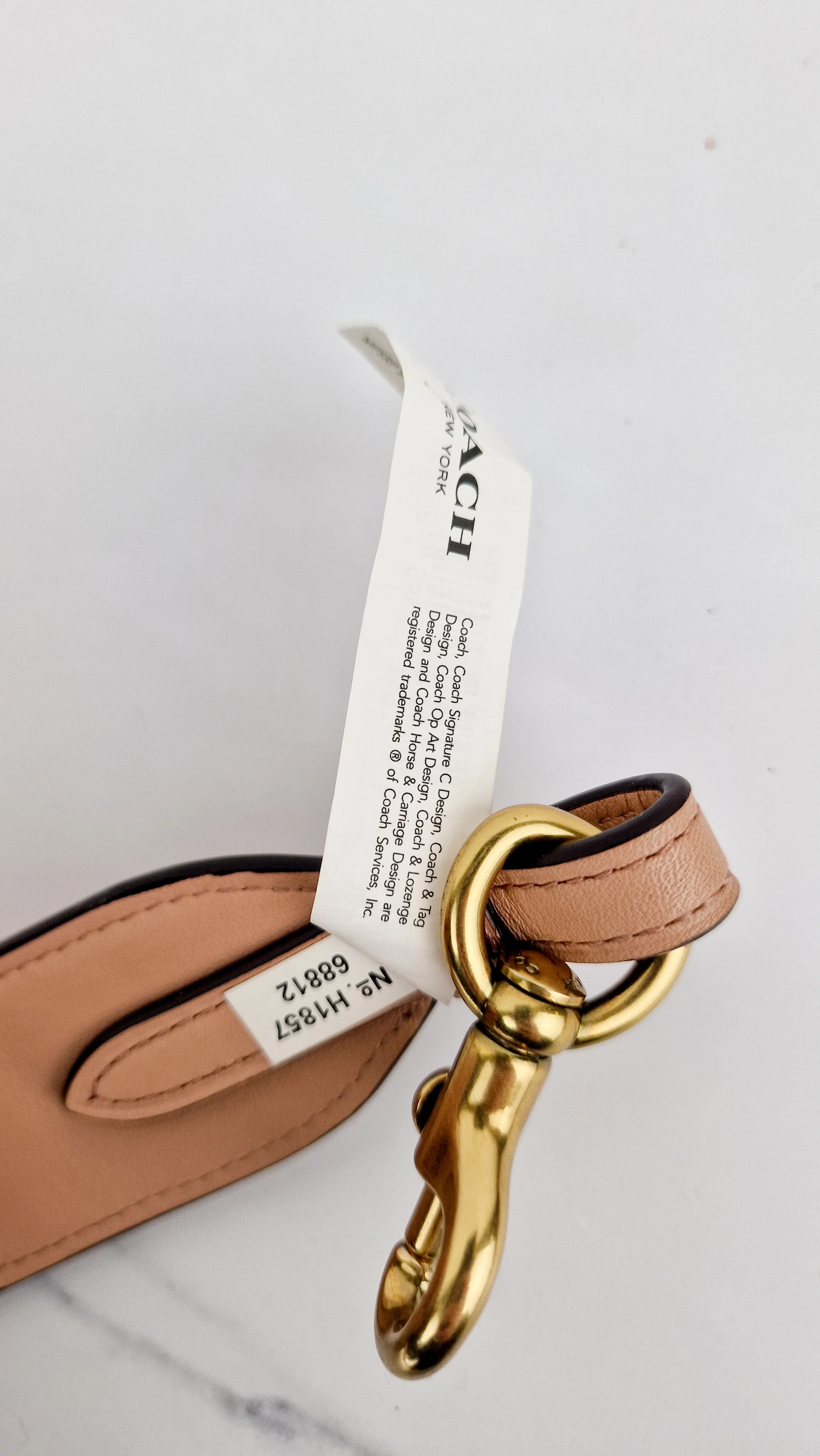 Coach Novelty Strap With Colorblock Deco Quilting Nude Pink - Beige Metallic Leather - Crossbody Shoulder Strap - Coach 68812 - Image 9