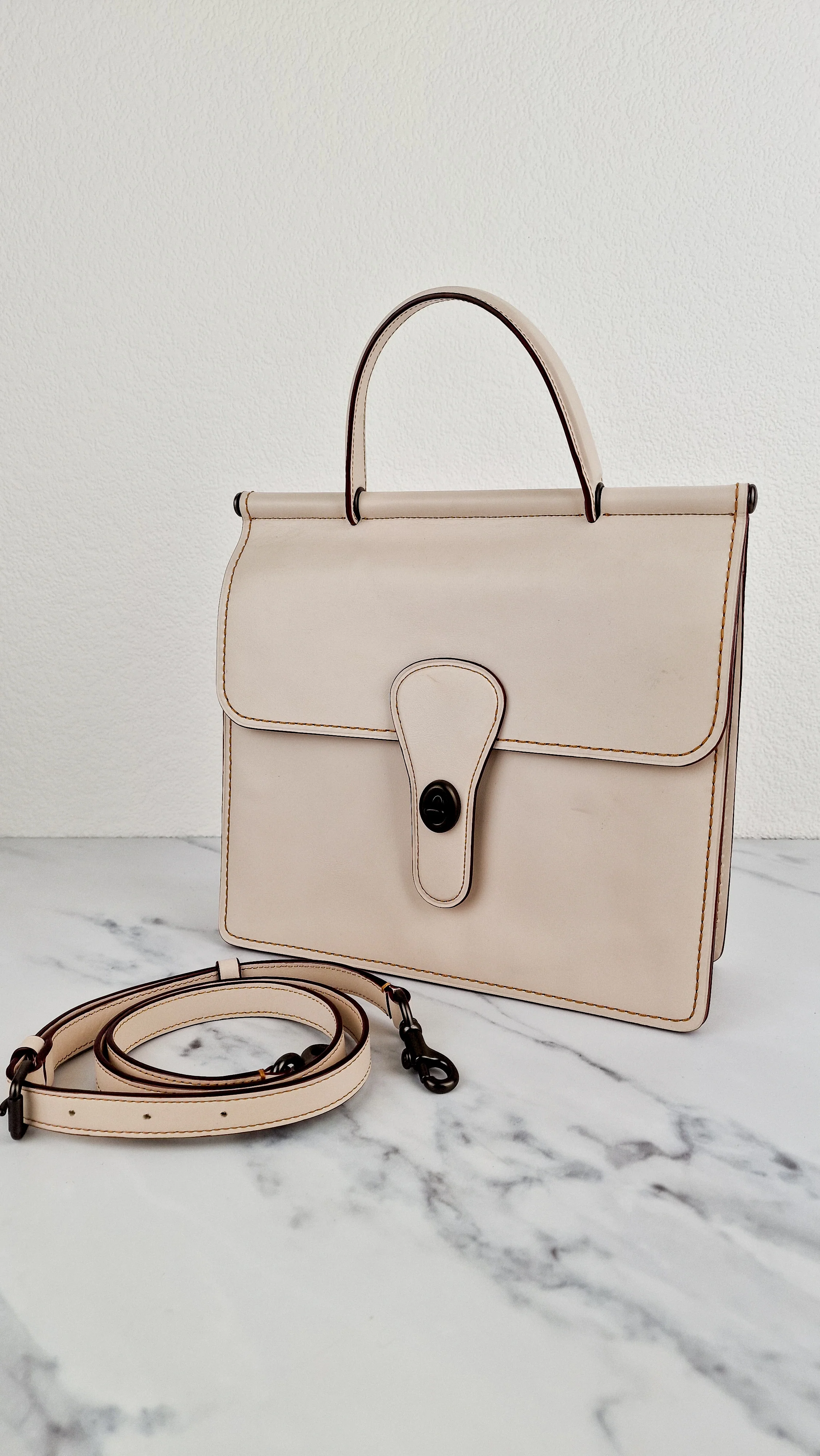 Coach Originals Willis Station Bag in Chalk Smooth Glovetanned Leather Tophandle Sample Bag - Image 19