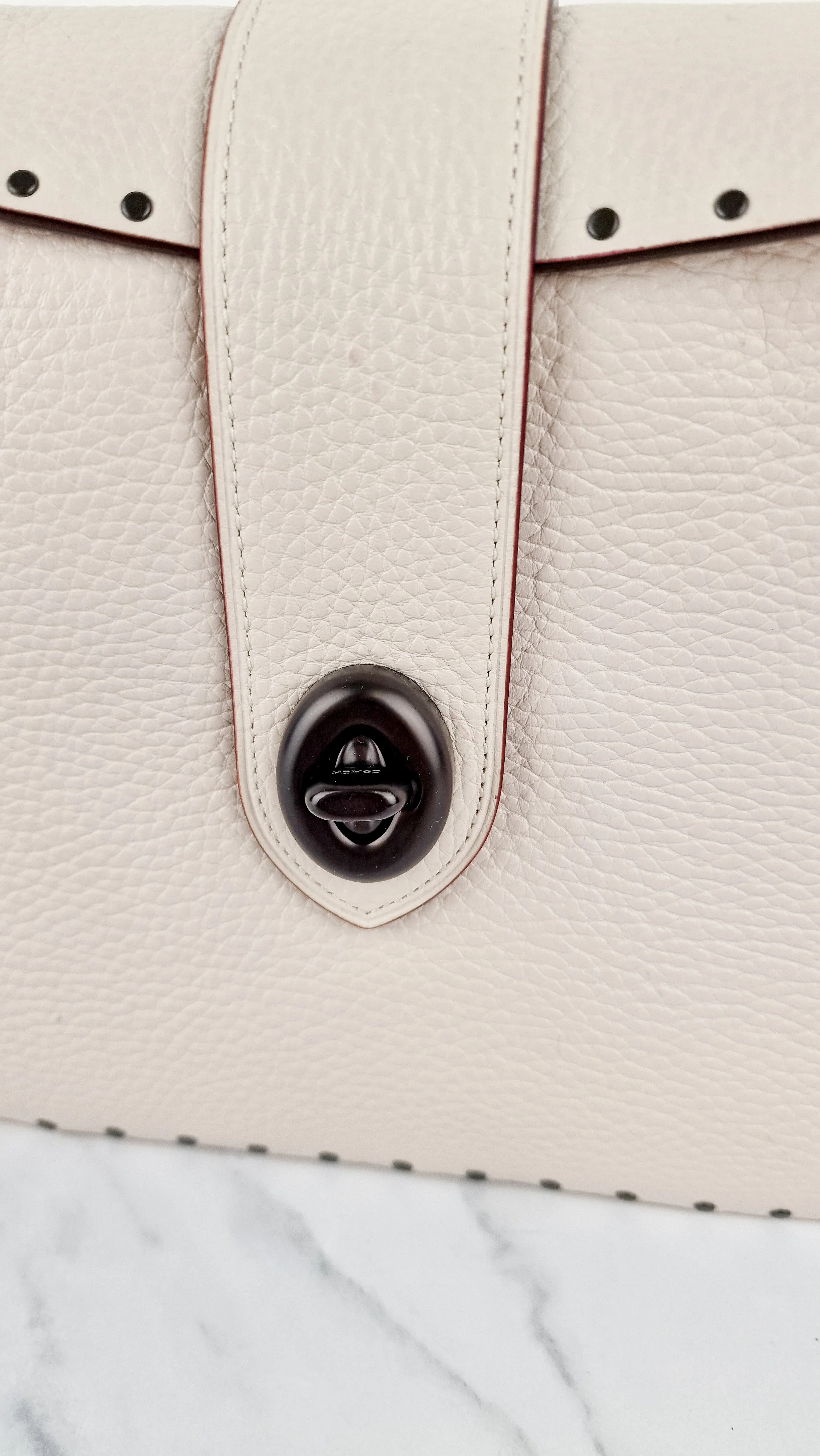Coach 1941 Page 27 With Border Rivets in Chalk White Pebble Leather - Coach 31929 - Image 2