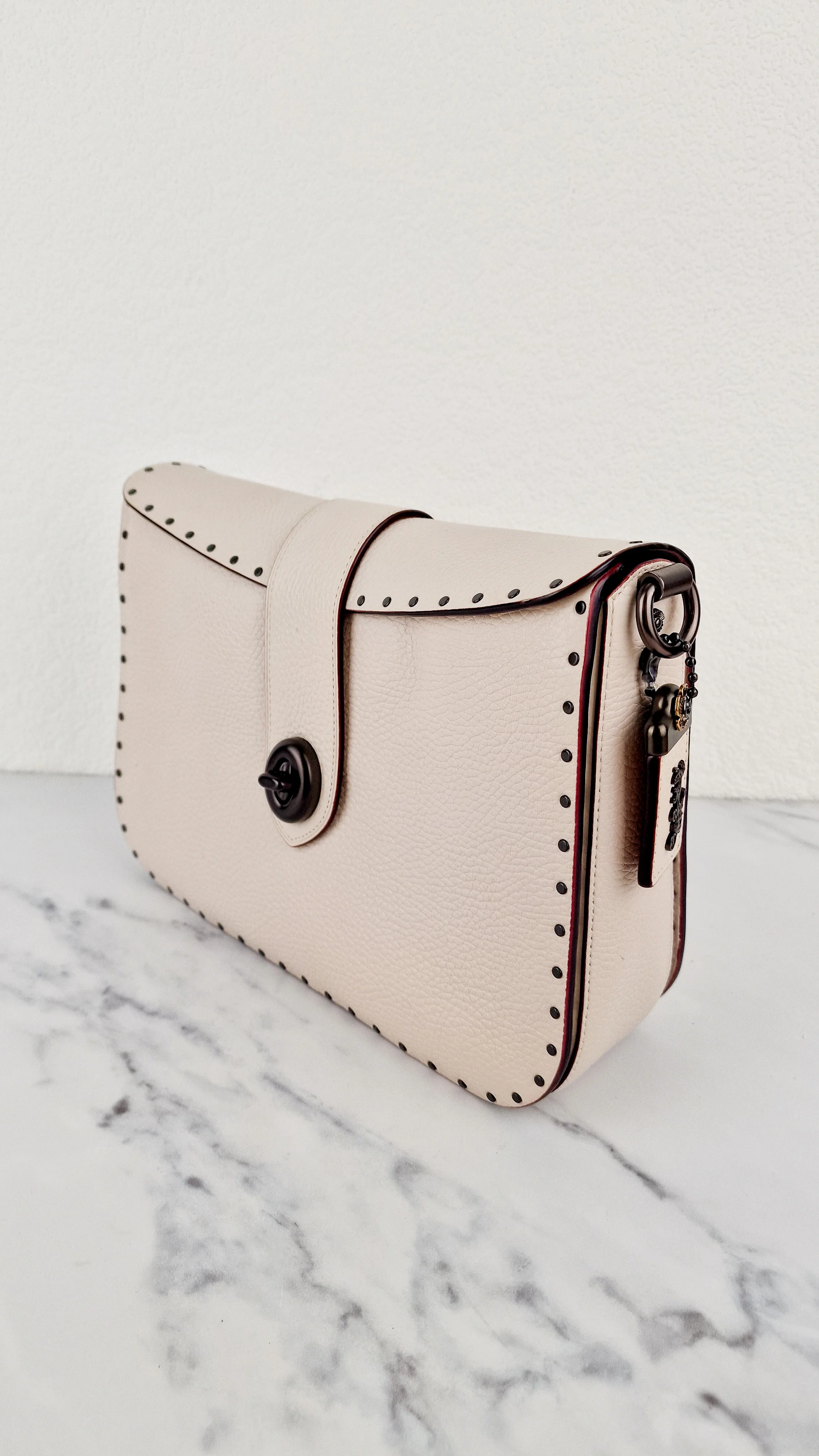 Coach 1941 Page 27 With Border Rivets in Chalk White Pebble Leather - Coach 31929 - Image 3