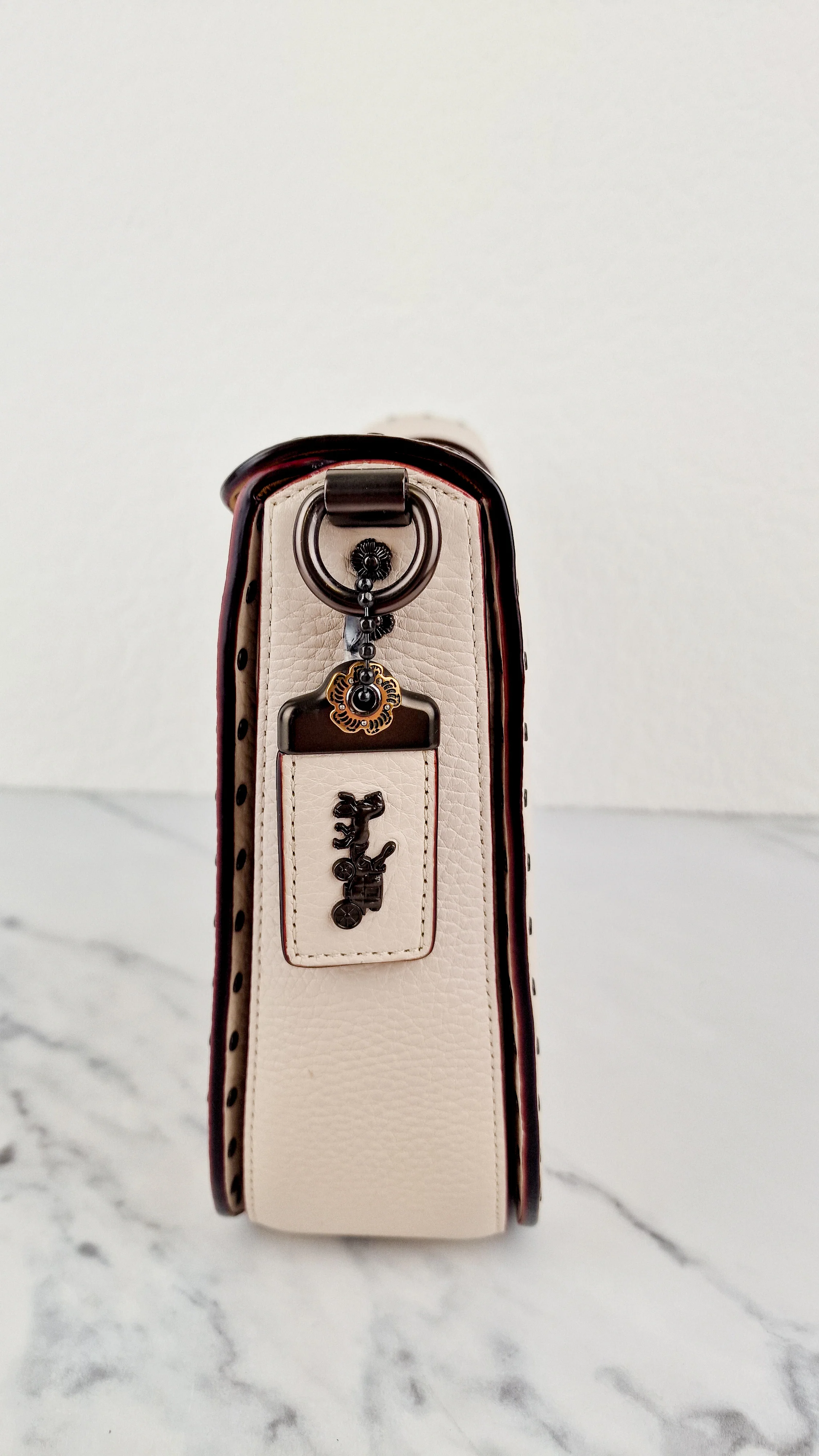 Coach 1941 Page 27 With Border Rivets in Chalk White Pebble Leather - Coach 31929 - Image 4