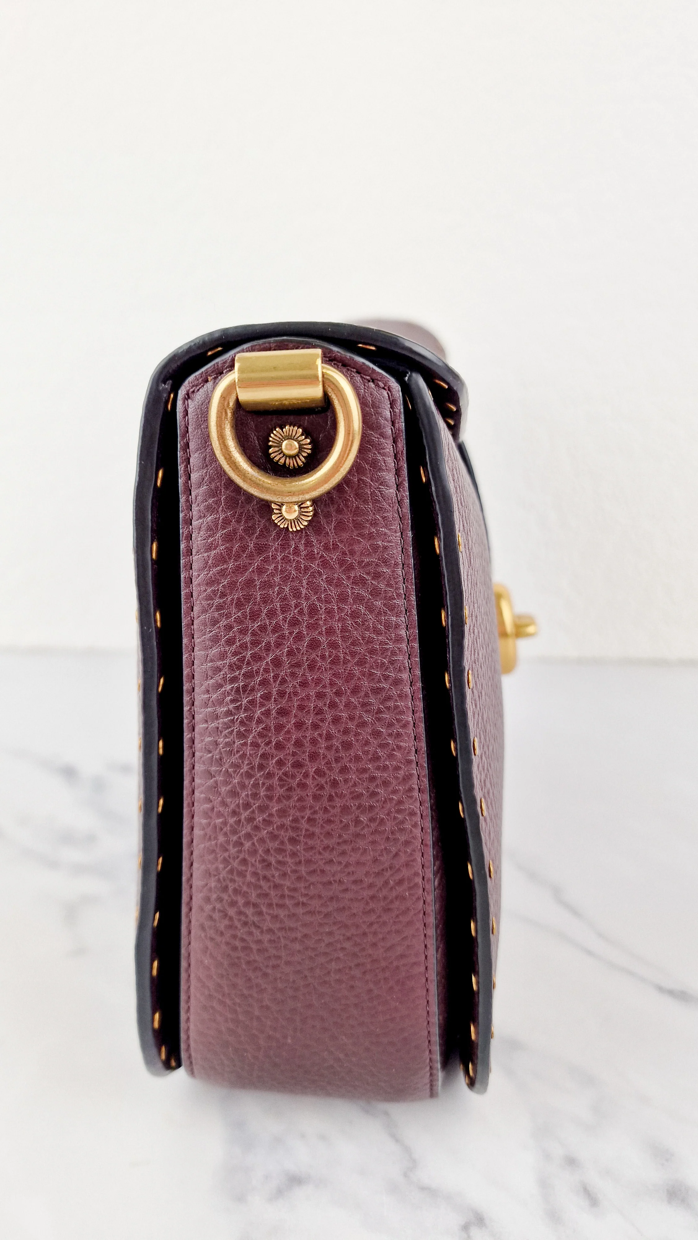 Coach 1941 Page 27 With Border Rivets in Oxblood Brown Pebble Leather - Coach 31929 - Image 10