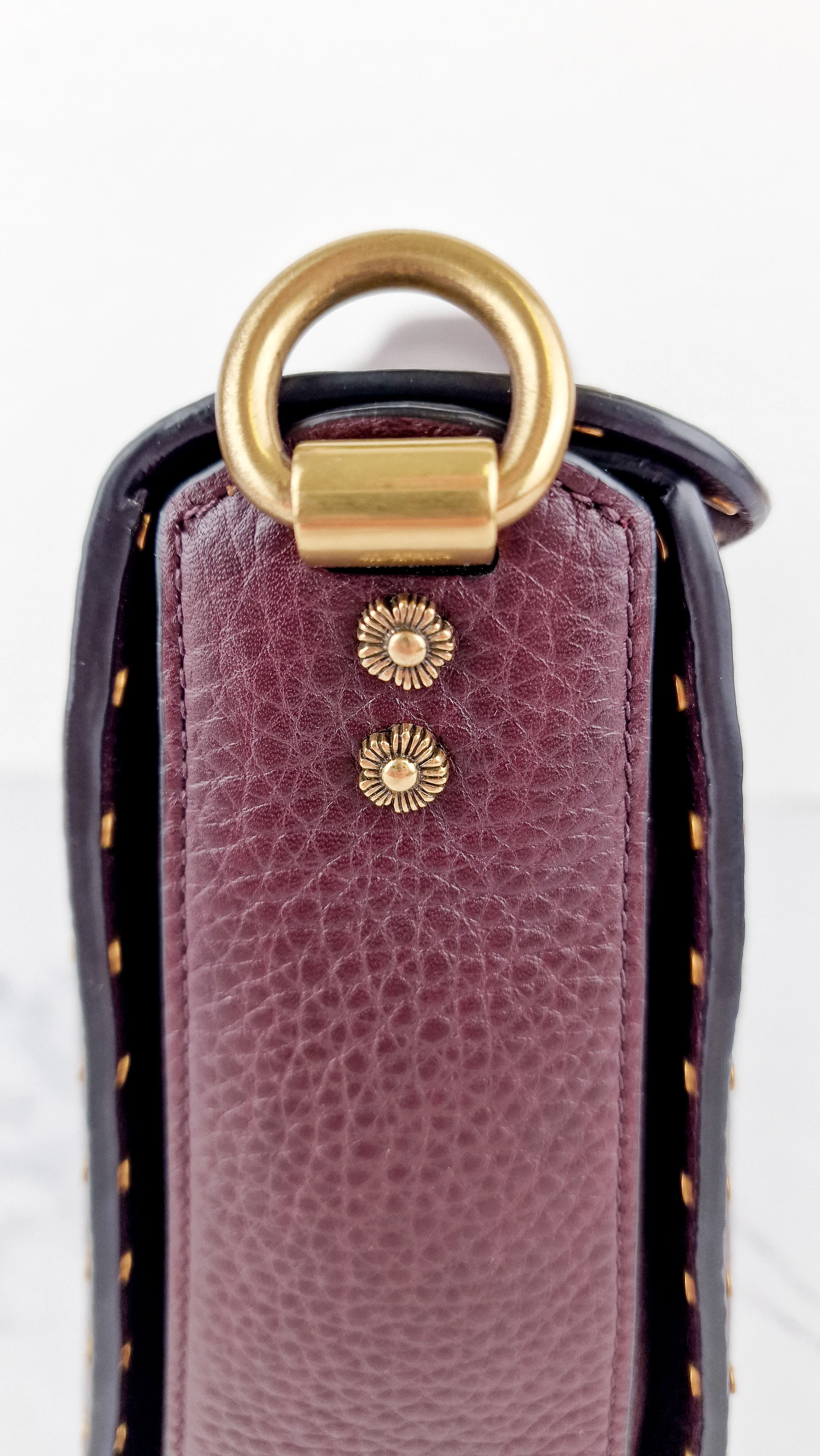 Coach 1941 Page 27 With Border Rivets in Oxblood Brown Pebble Leather - Coach 31929 - Image 11